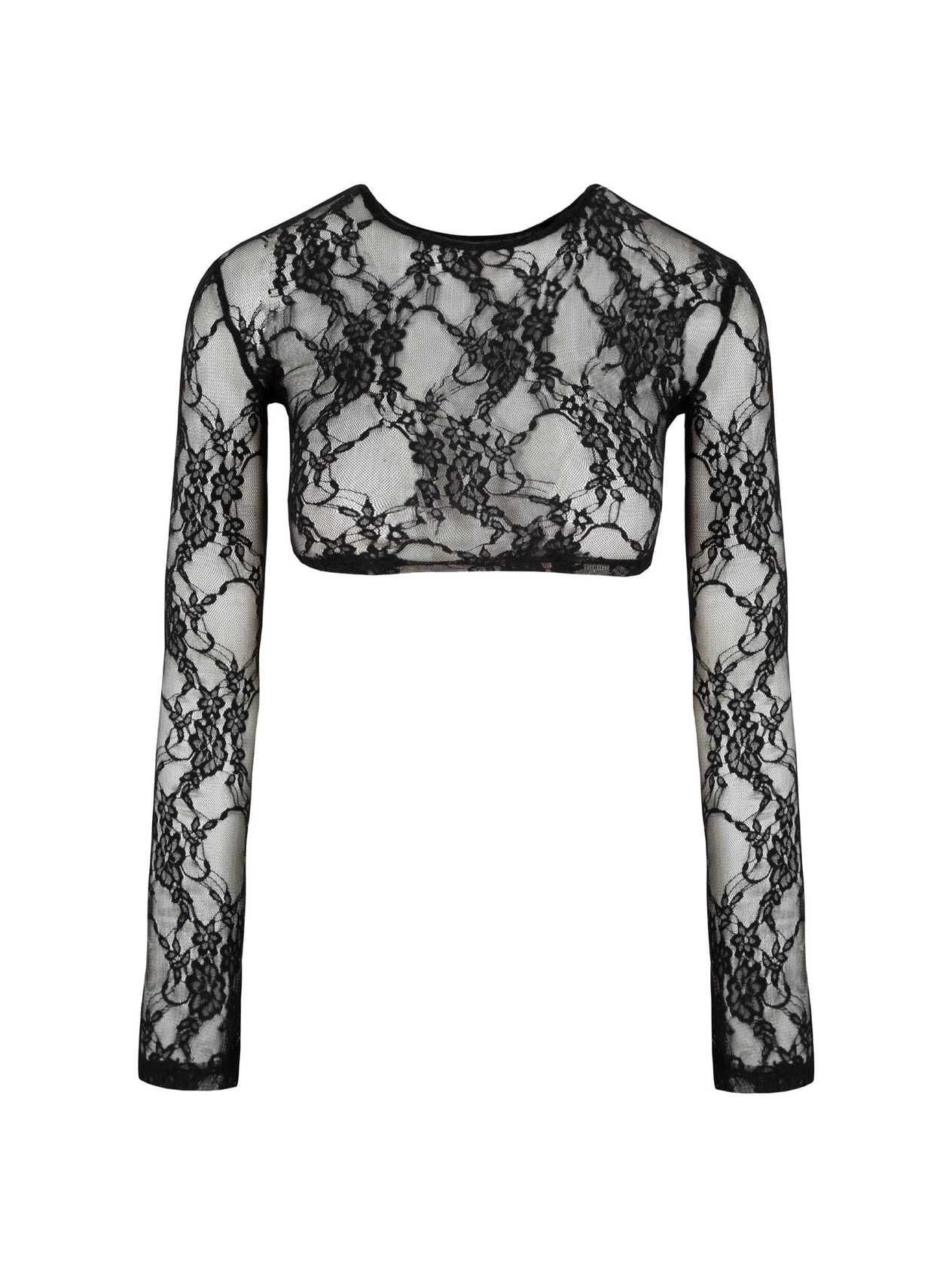 Dantel Crop Top - Siyah Body & Bluz Modelleri