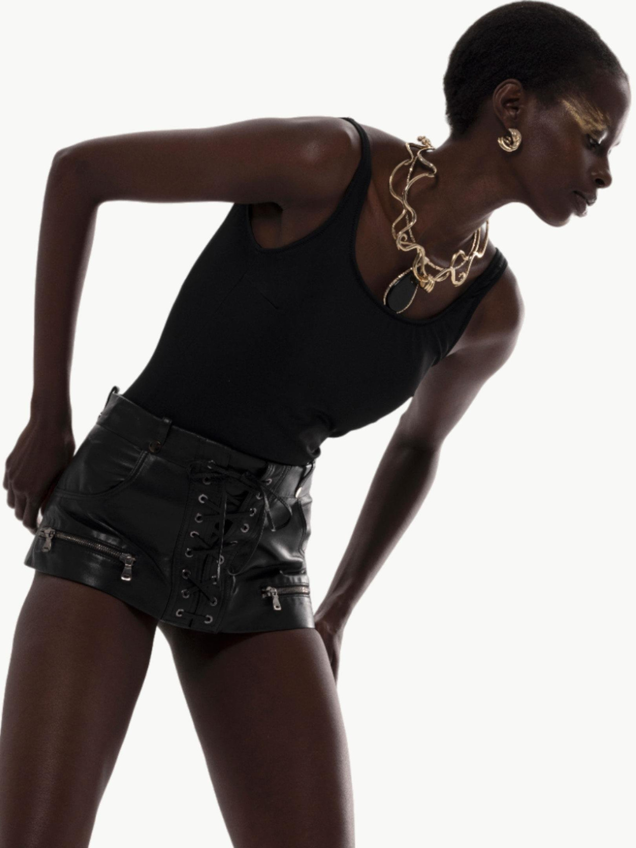 Leather Corset-Belt - Black Leather Accessories Modelleri