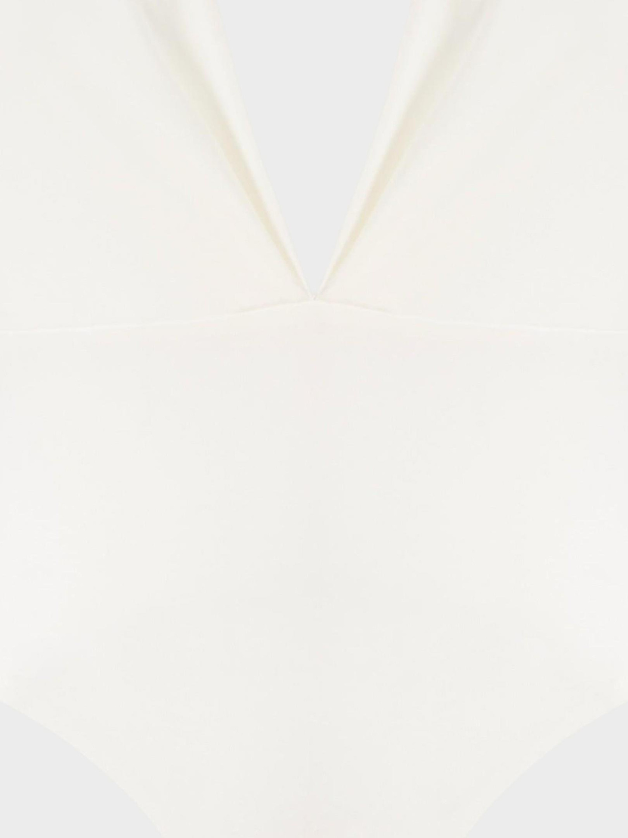Deep Neckline Iconic Bodysuit - Ecru Body & Blouse Modelleri