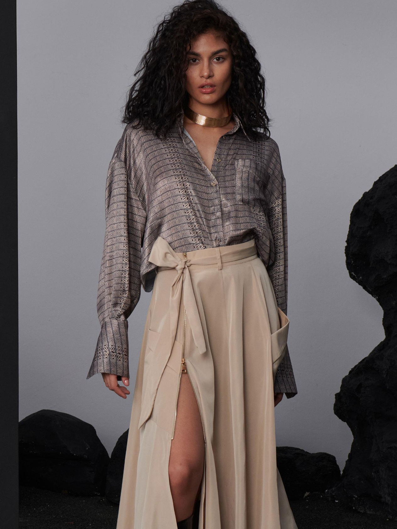Patterned Loose-Fit Shirt Kategorisiz Modelleri