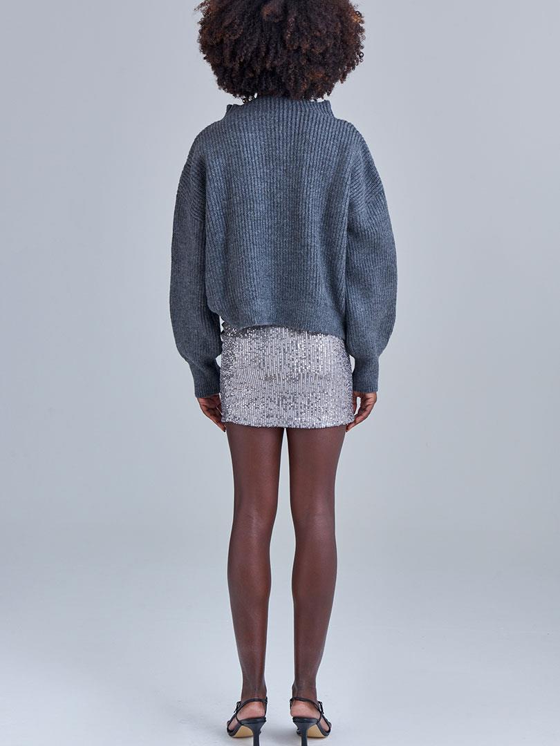 Stand-Up Collar Sweater - Anthracite