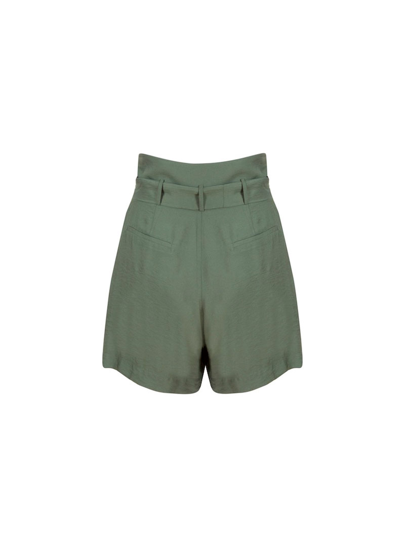 RUTILANS High Waist Relaxed Fit Shorts With Belt
