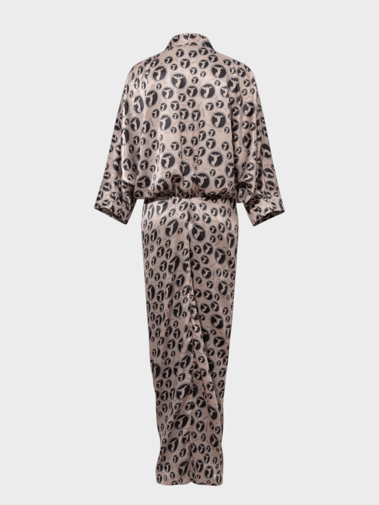 Button-Decorated Gathered Hem Dress - Athena Patterned Dress Modelleri