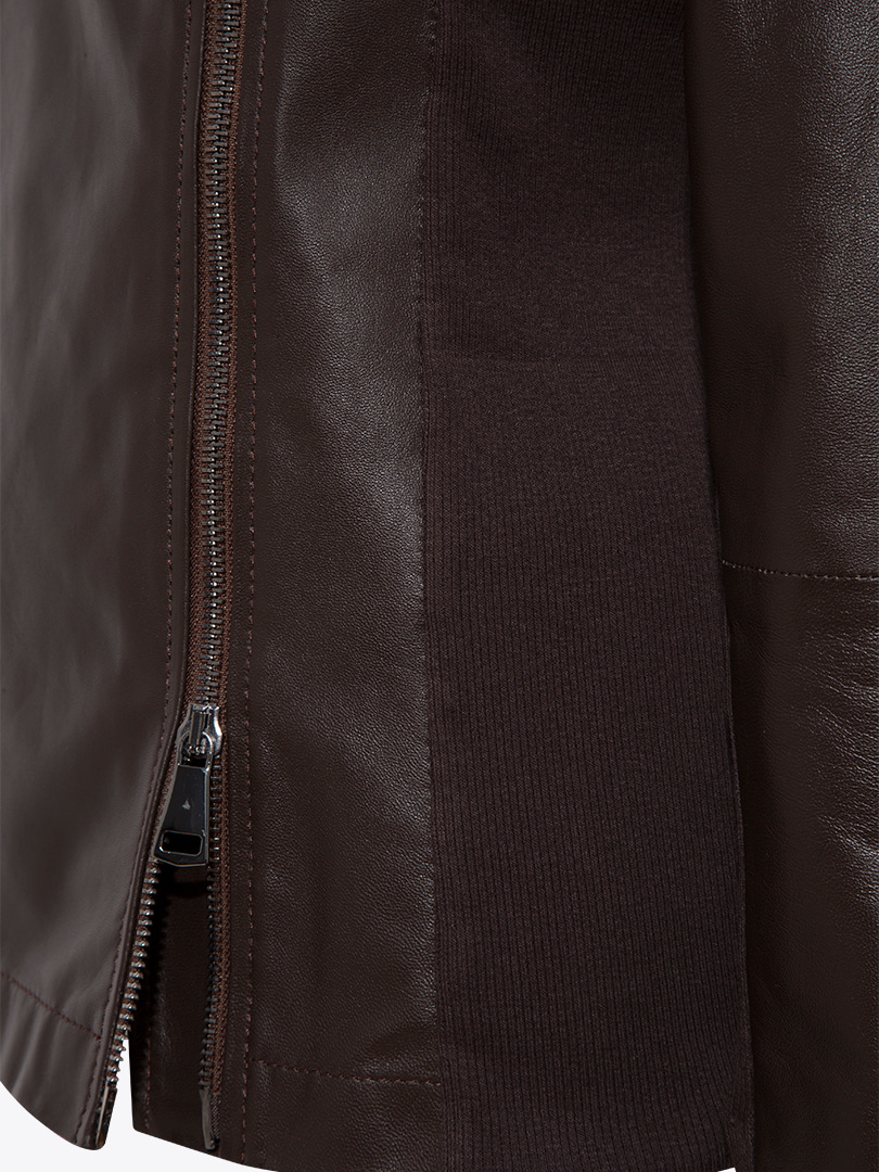 CALENDULA Slim Fit Leather Jacket