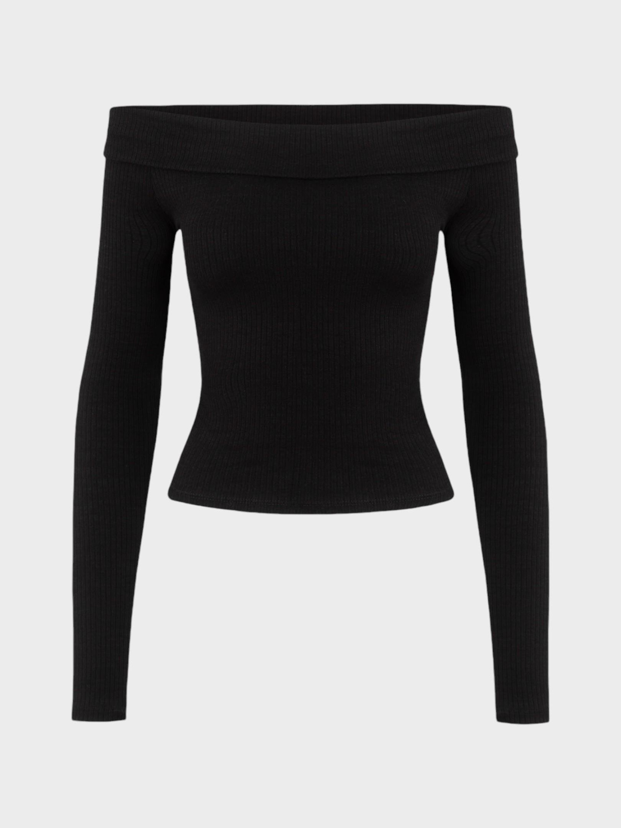 Kayık Yaka Uzun Kol Body - Siyah Body Modelleri