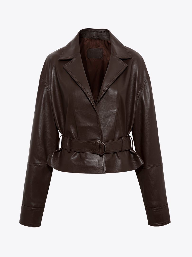 TORYUS Belted Short Leather Jacket