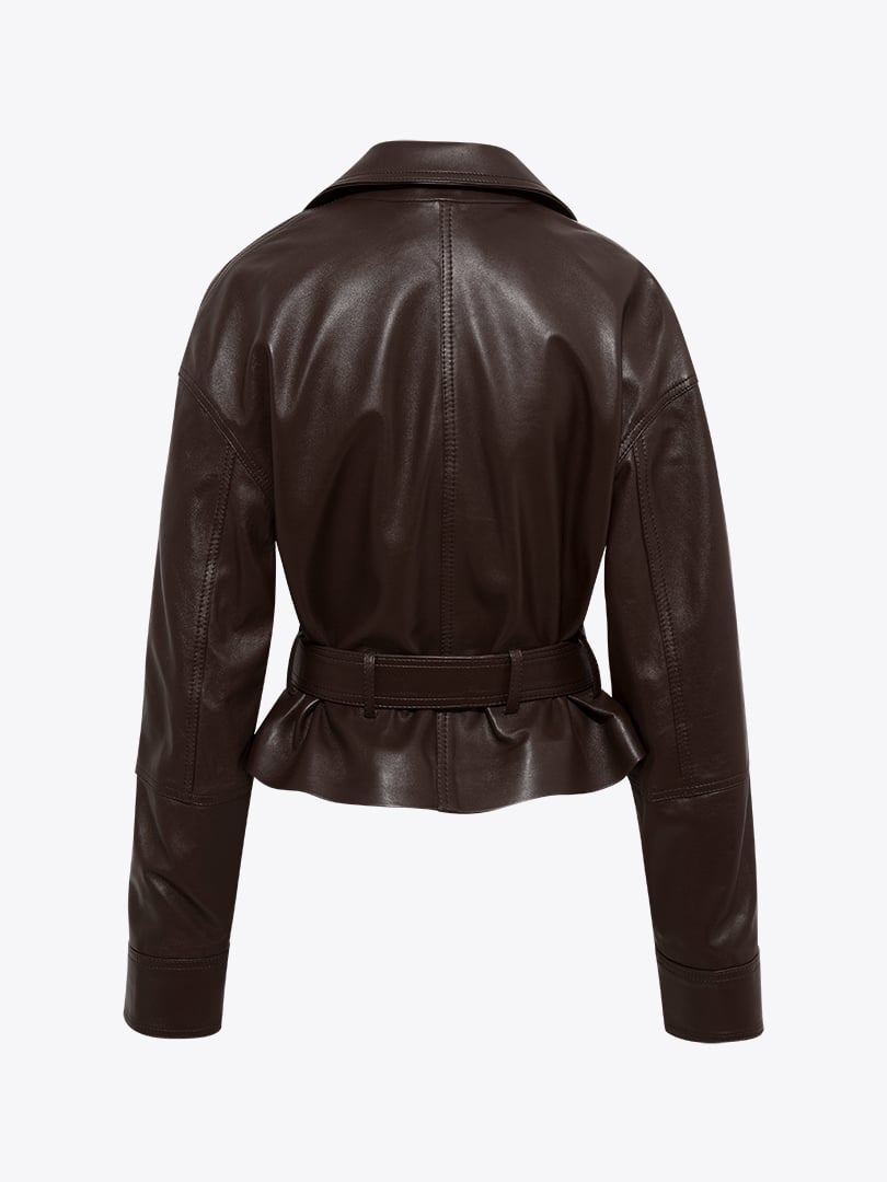 TORYUS Belted Short Leather Jacket
