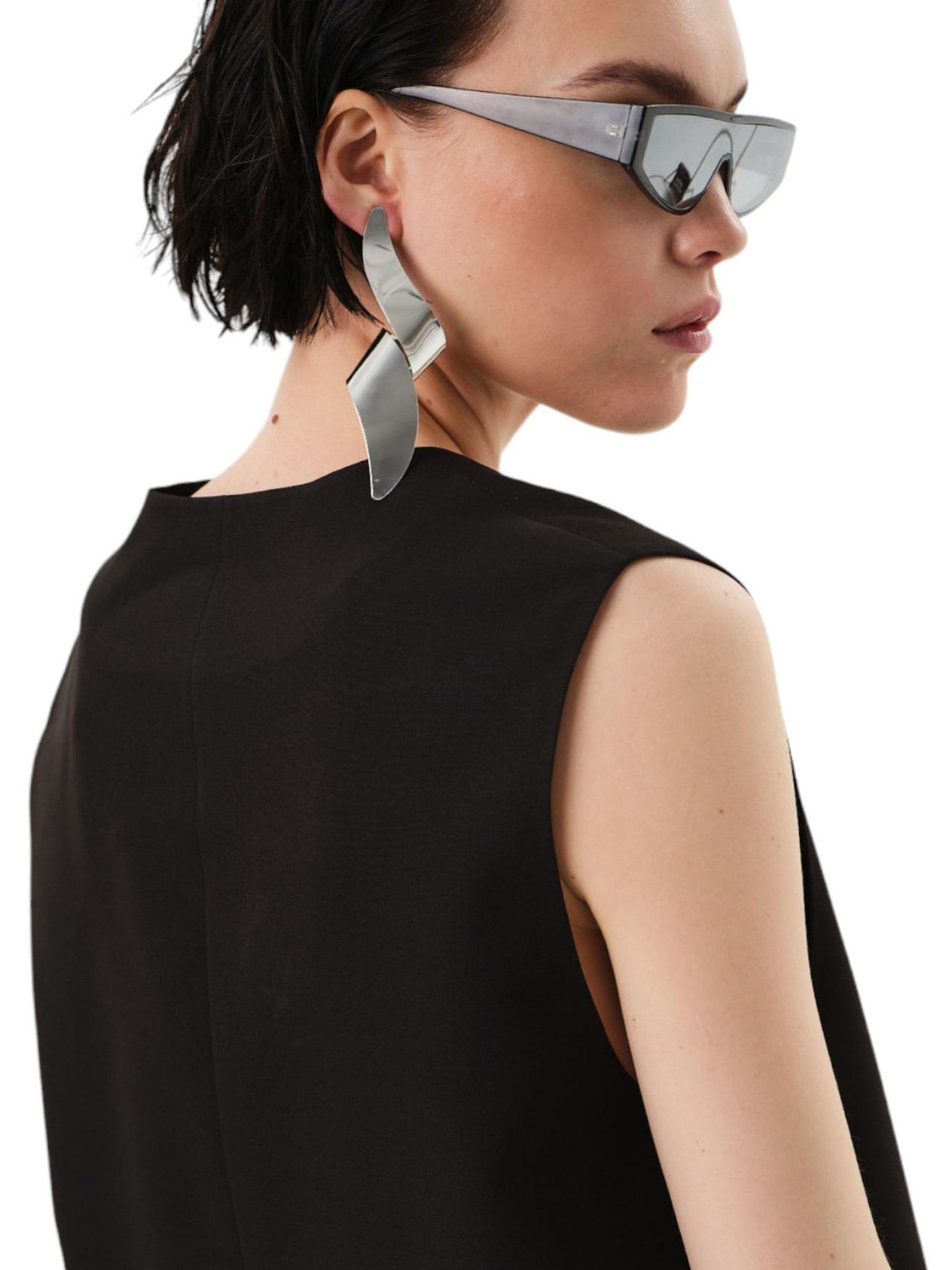 Curved Dangle Earrings - Silver Earrings Modelleri
