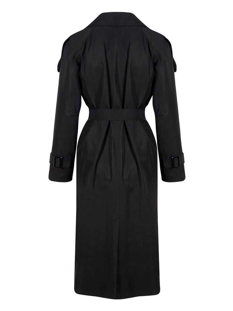EBURNEUS Long Trench Coat With Arm-Belt Details