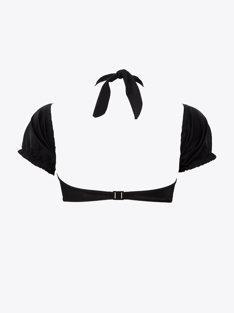 BRUNEUS Black Bikini Top With Sleeves