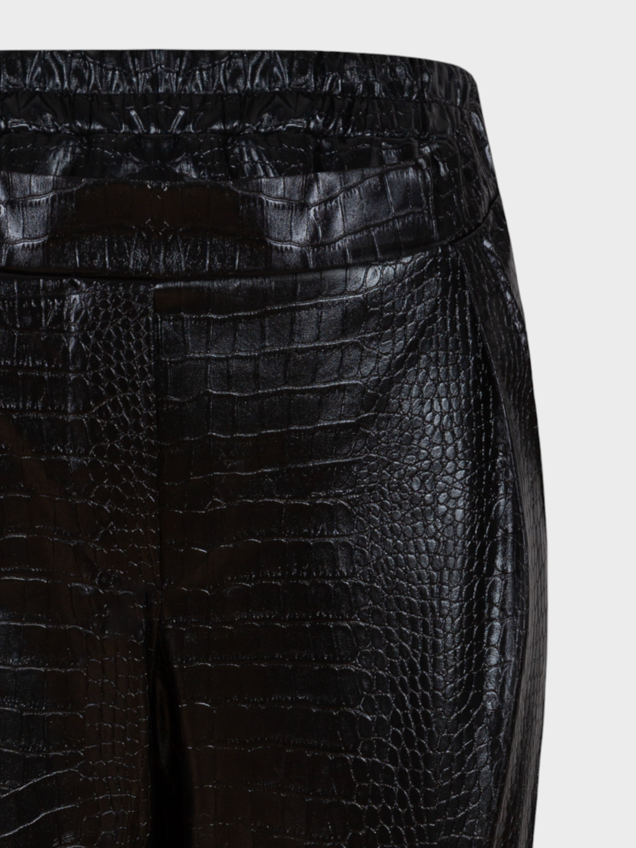 Croc Leather Cigarette Pants - Black Vegan Leather Pants Modelleri