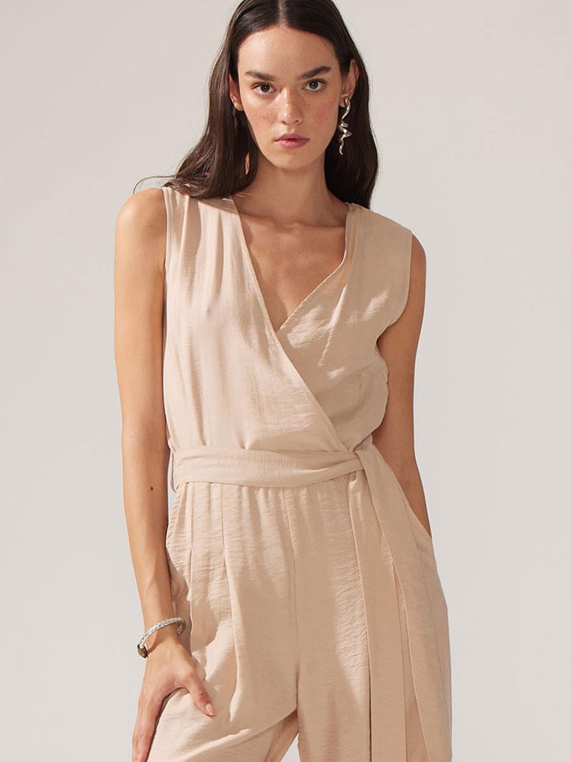 Wrap Jumpsuit - Beige Jumpsuits Modelleri