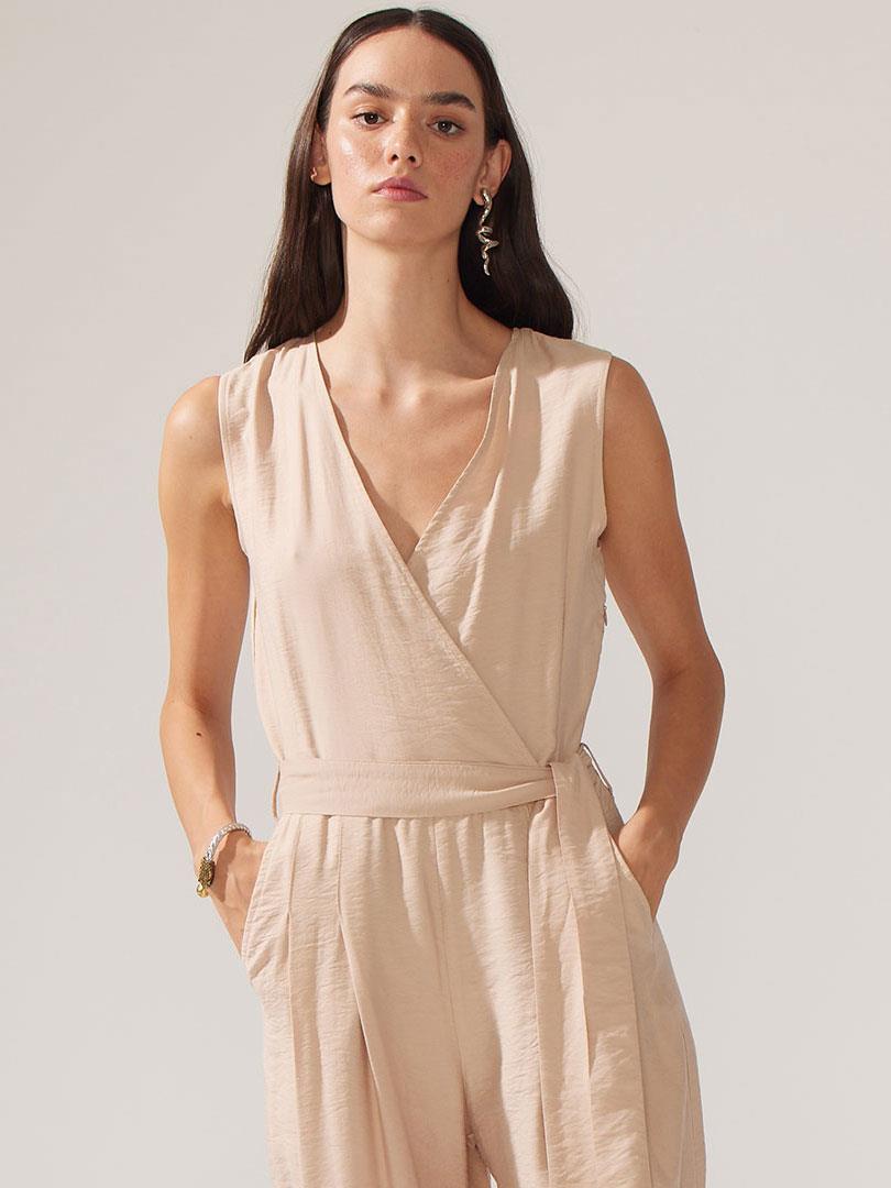 Wrap Jumpsuit - Beige Jumpsuits Modelleri
