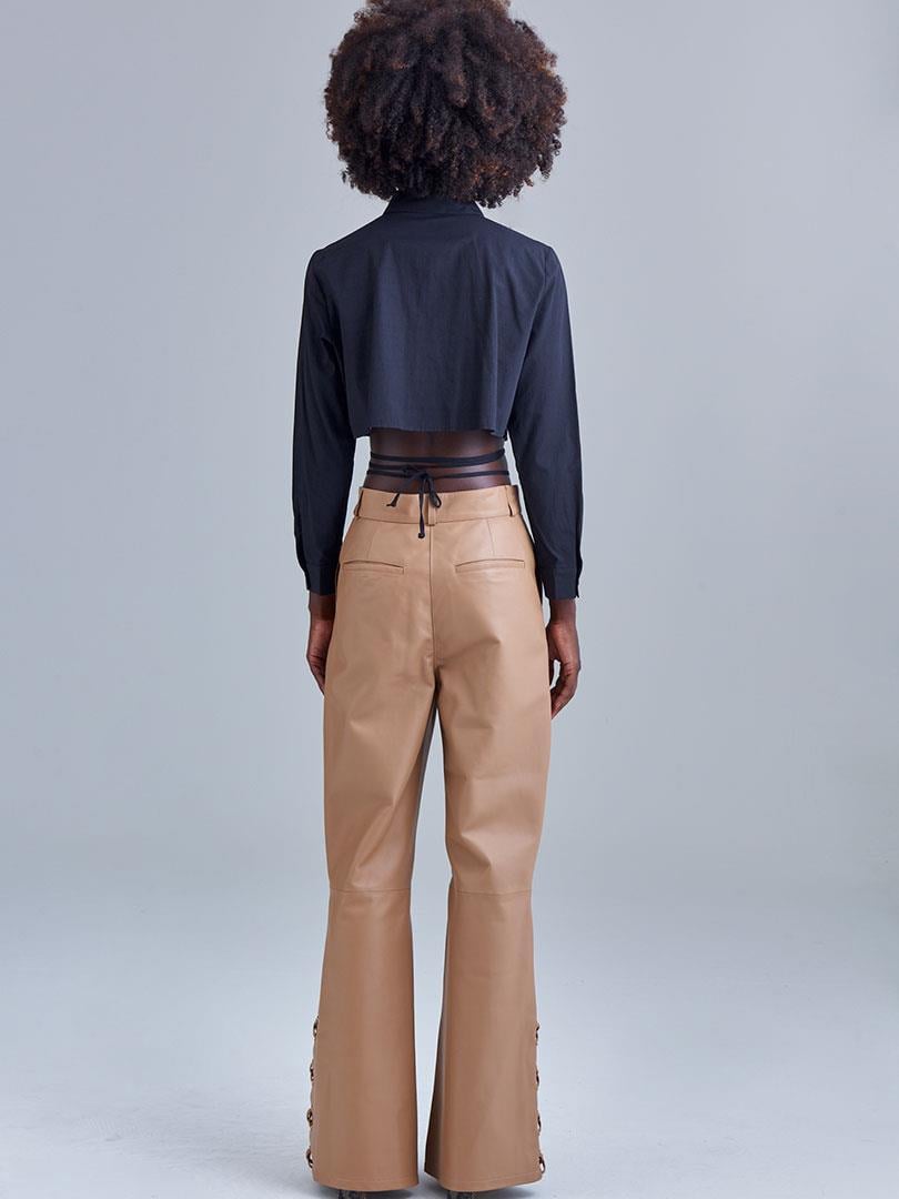 Belted Cotton Shirt - Black Shirt Modelleri