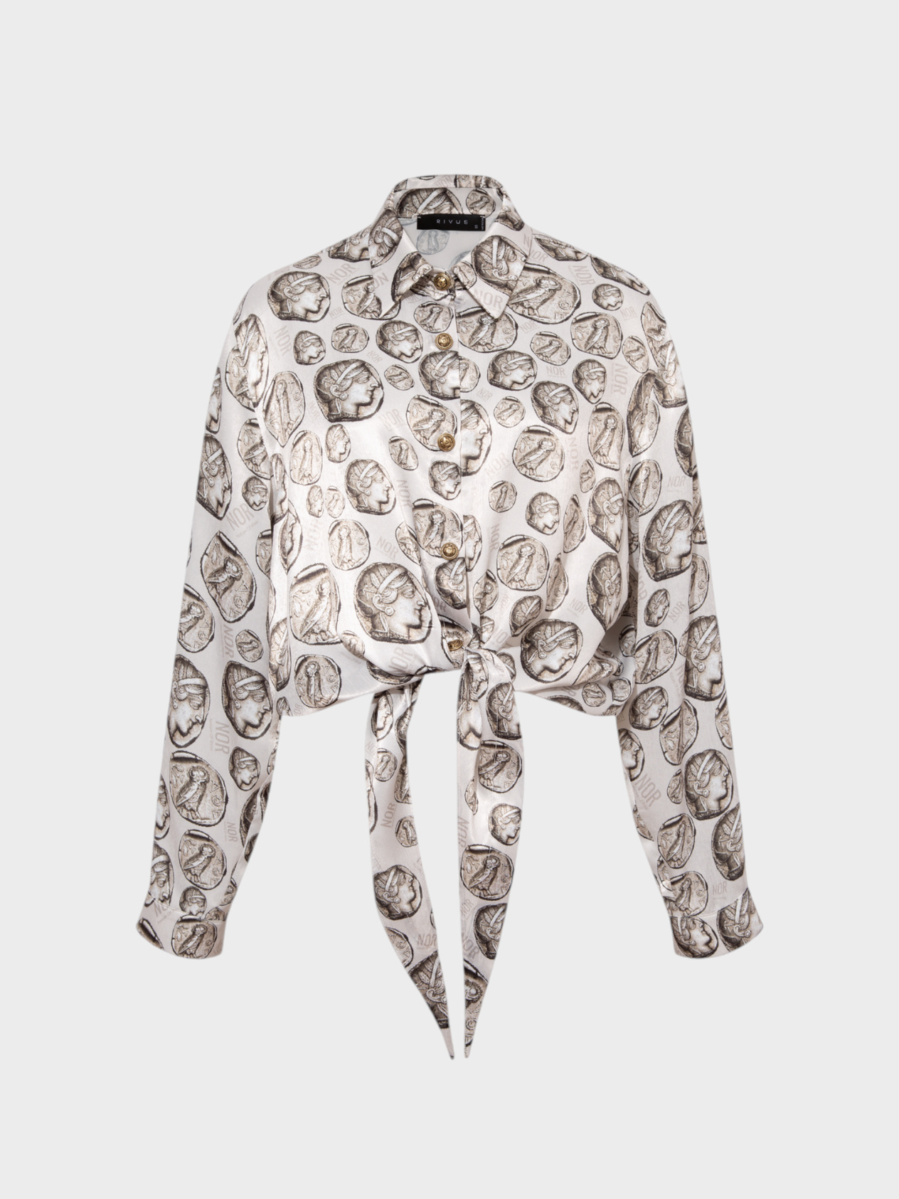 Front Tie Detail Athena Patterned Shirt Shirt Modelleri