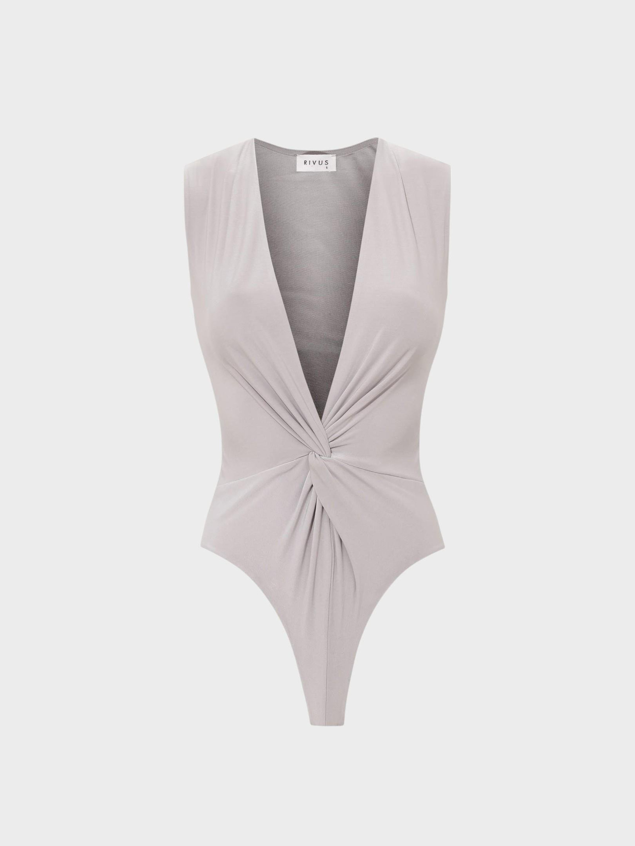 Front Twisted Sleeveless Iconic Body - Gray Body & Blouse Modelleri