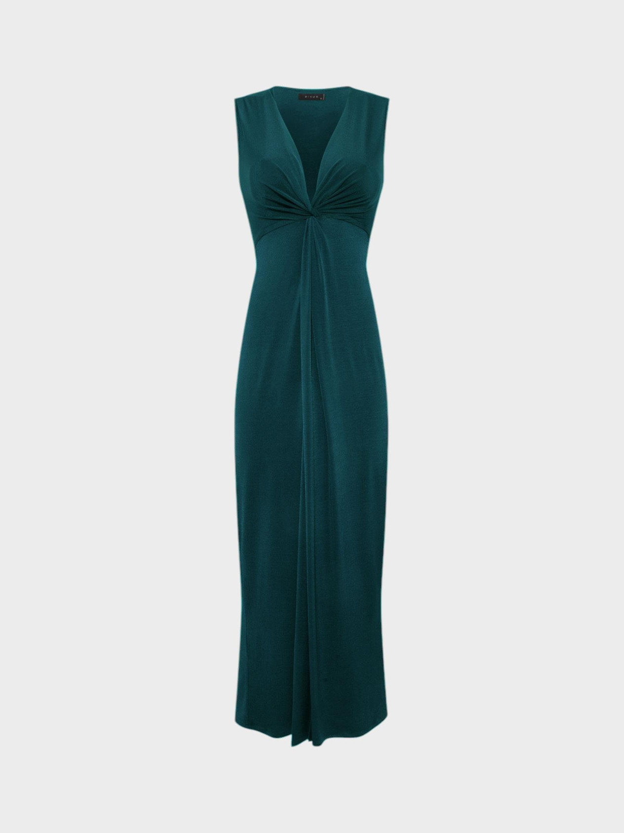 Önü Burgulu Kolsuz Uzun Elbise Dress Modelleri