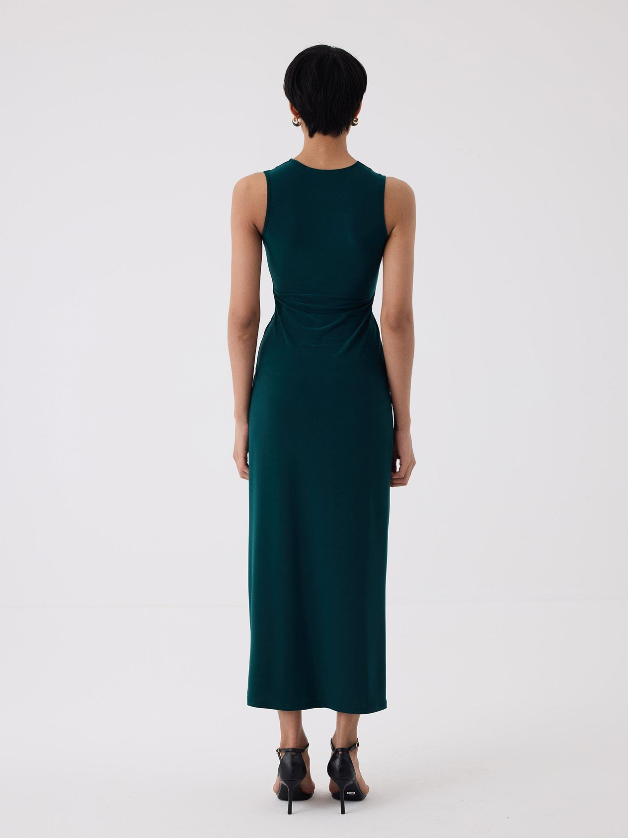 Önü Burgulu Kolsuz Uzun Elbise Dress Modelleri