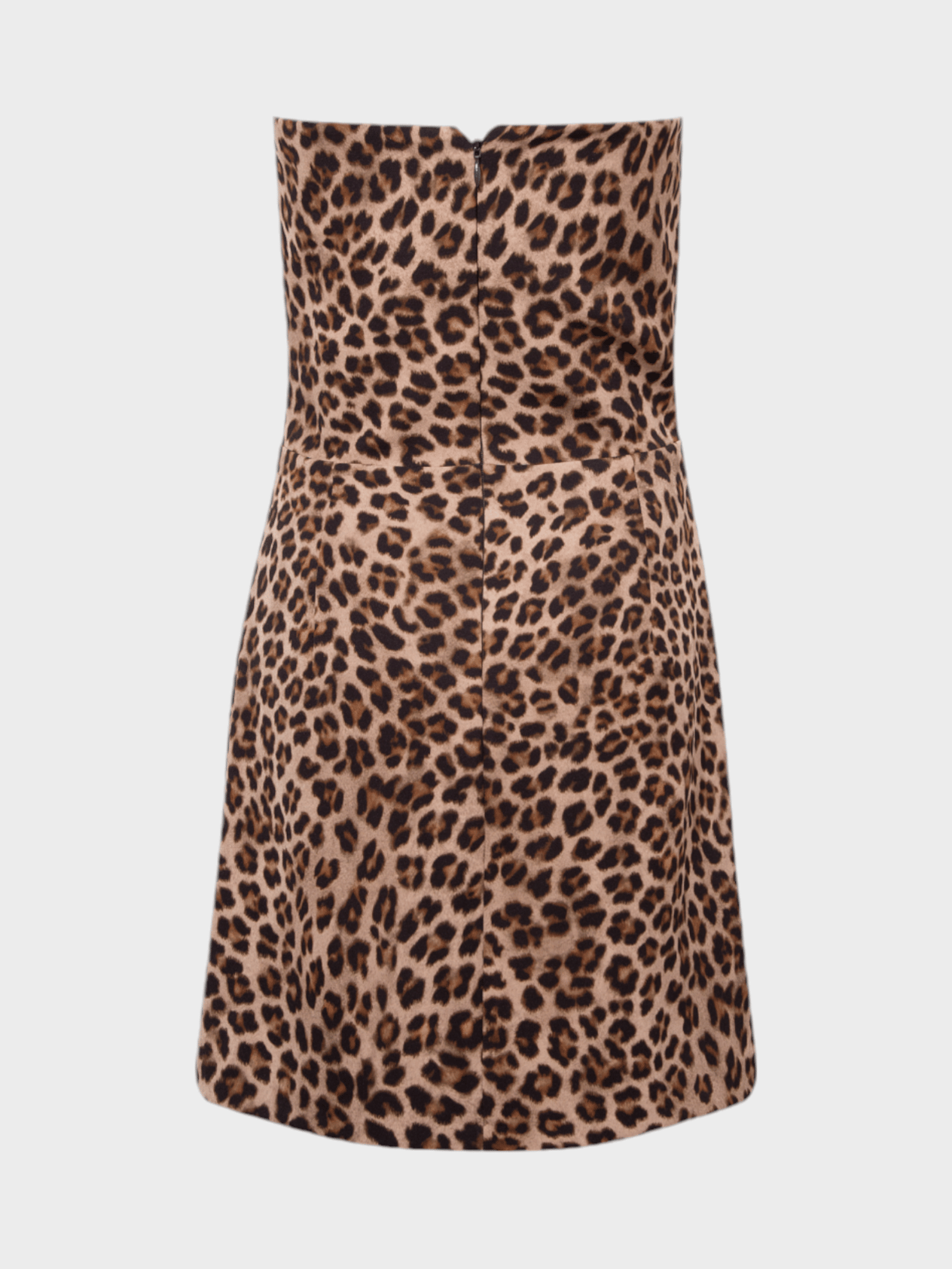 Front Cut-Out Lace-Up Sweetheart Neck Strapless Leopard Print Mini Dress Dress Modelleri