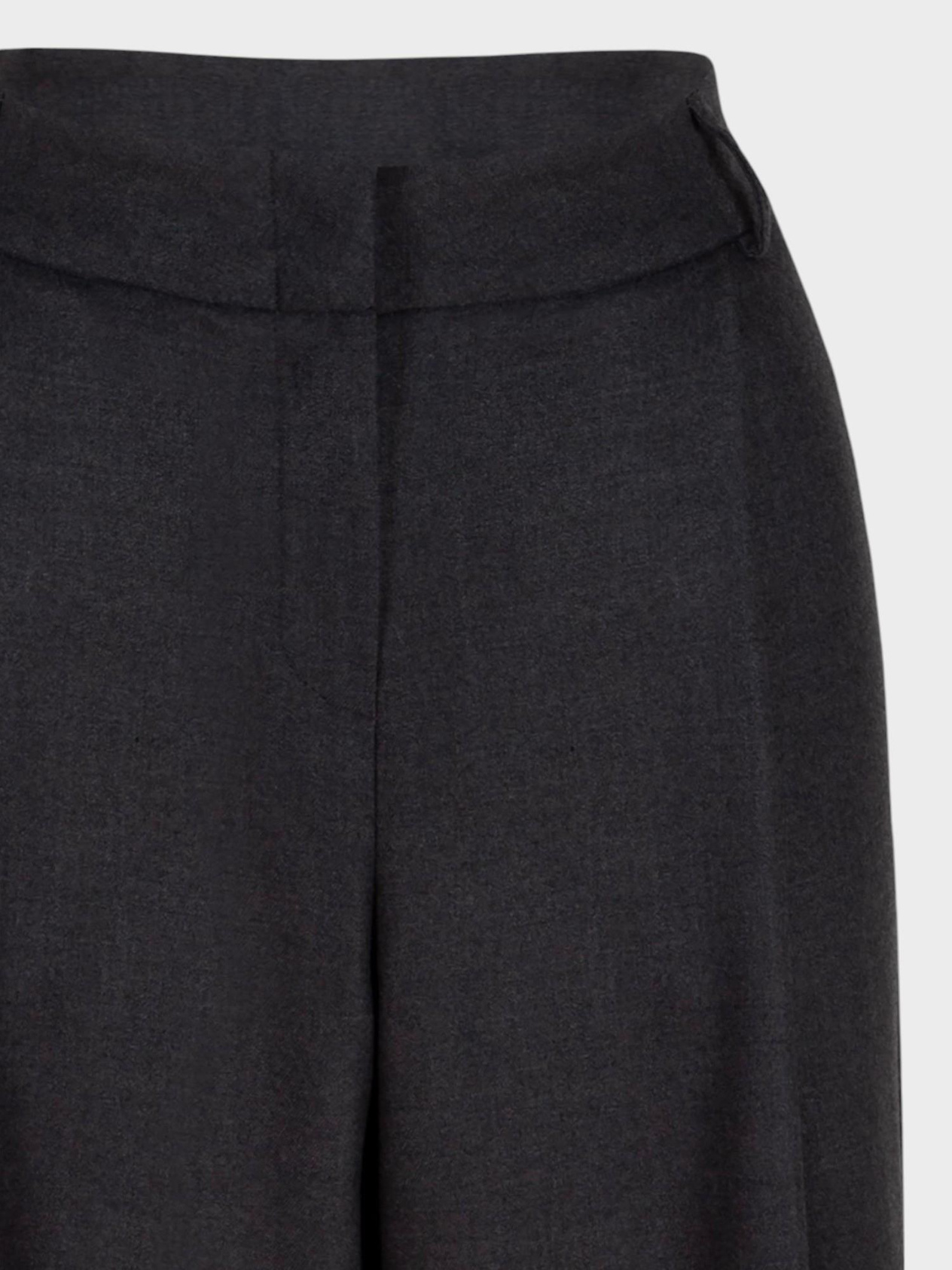 Front Pleated Wide-Leg Pants - Gray Trousers Modelleri