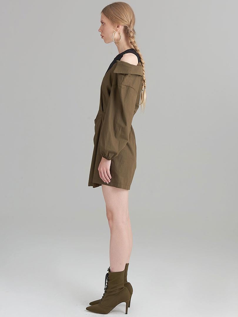 Cotton Shirt Dress - Khaki