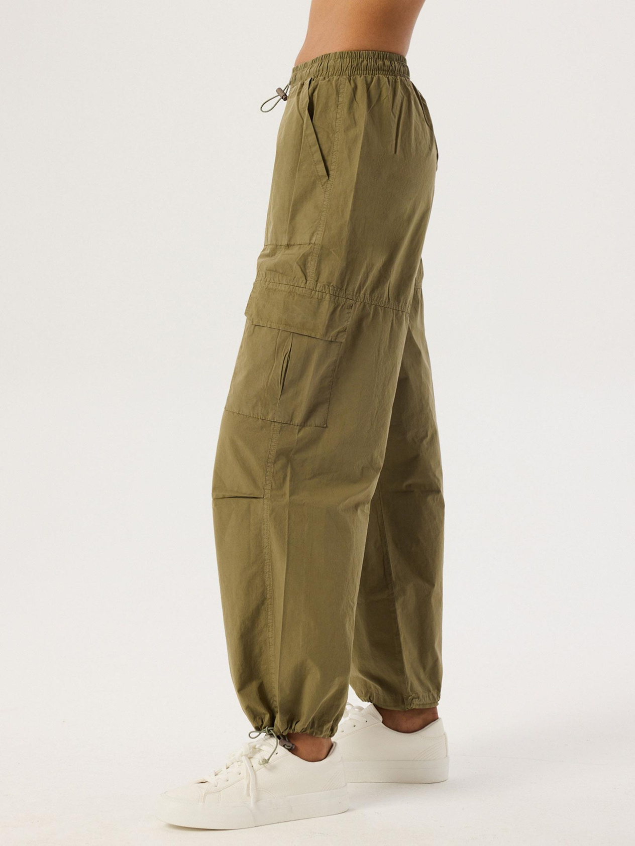 Drawstring and Waist Detailed Cargo Pants - Khaki Trousers Modelleri