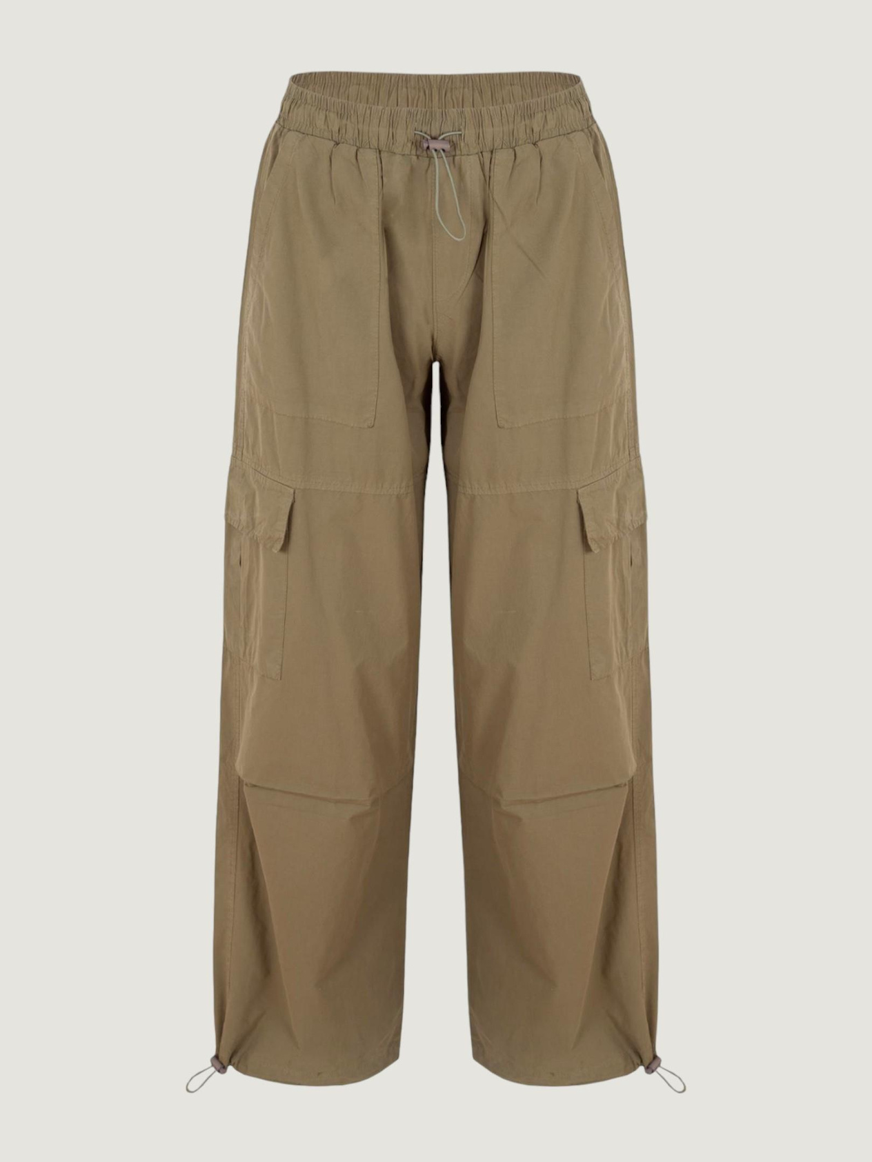 Drawstring and Waist Detailed Cargo Pants - Khaki Trousers Modelleri