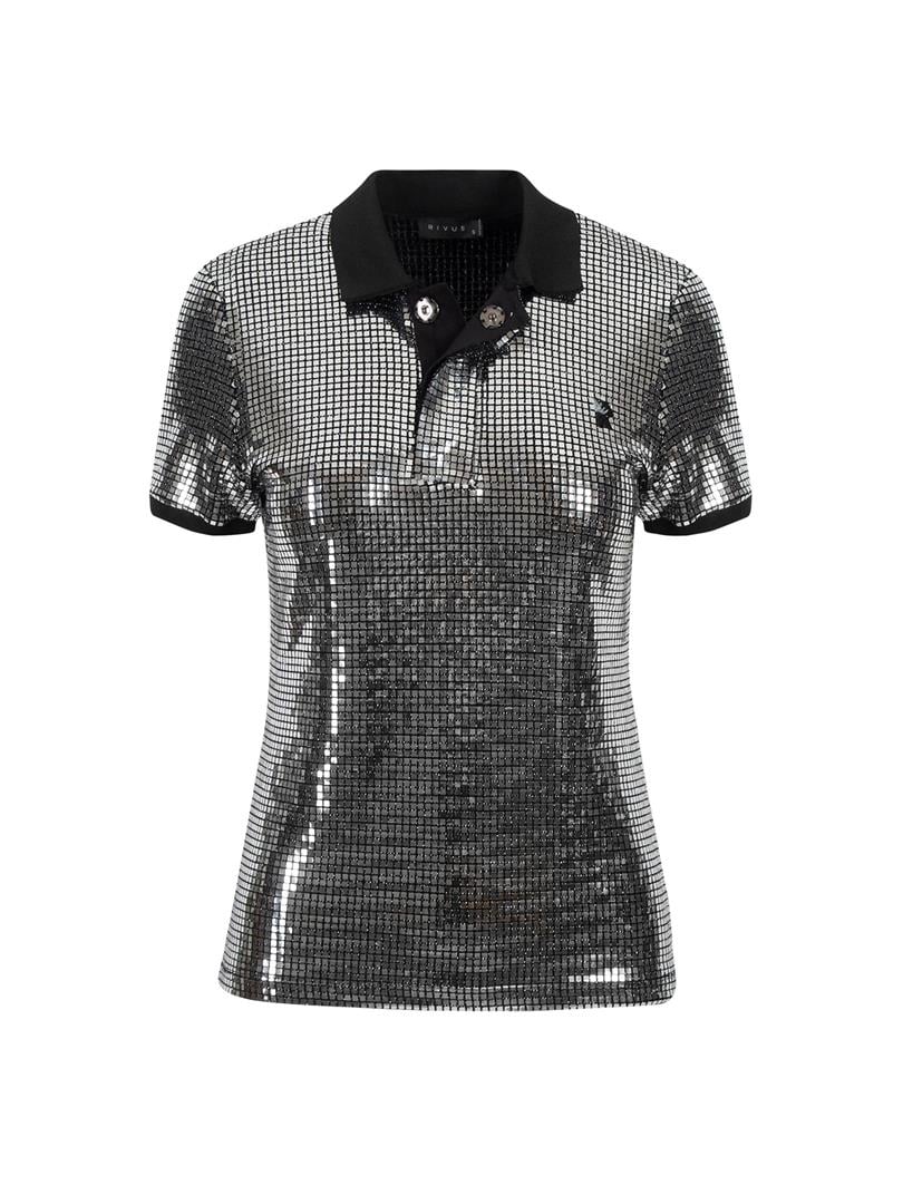 KOSTIKEM Sequined Polo T-Shirt