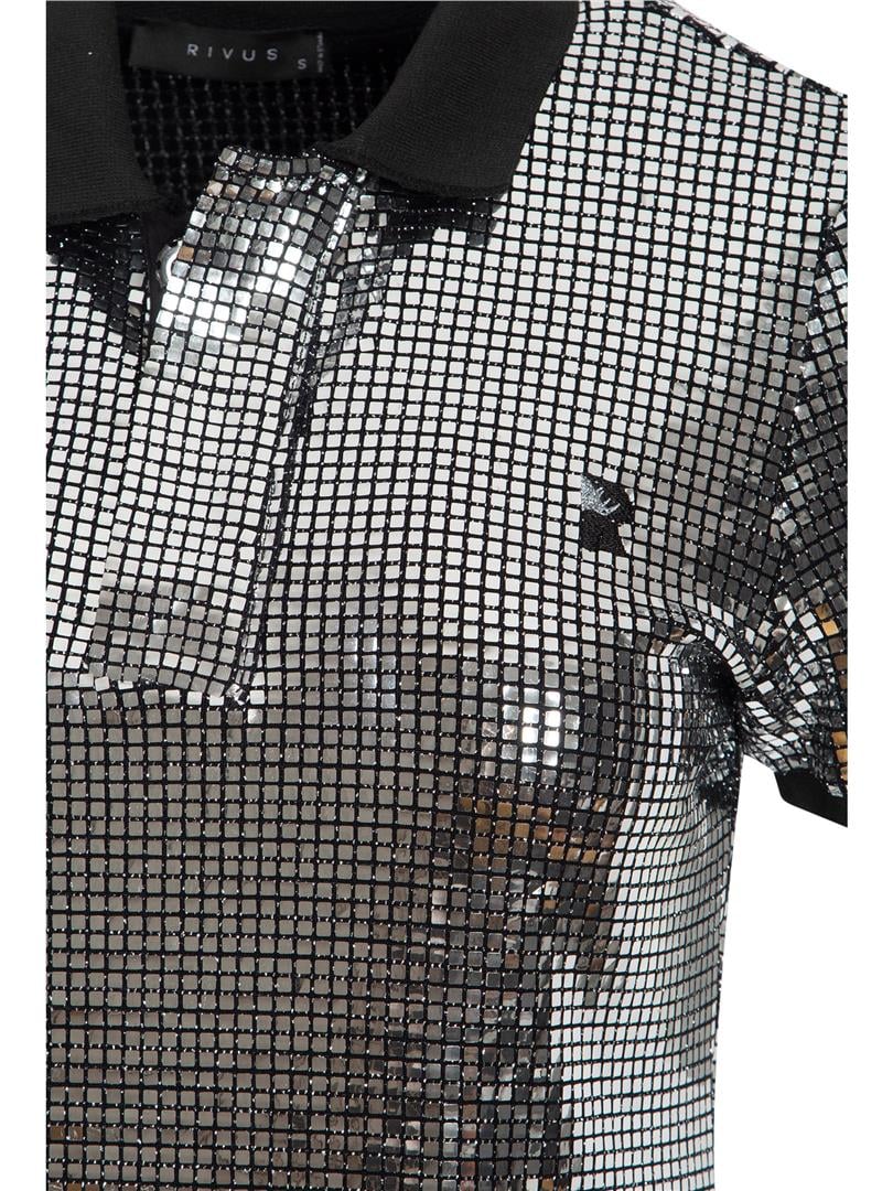 KOSTIKEM Sequined Polo T-Shirt