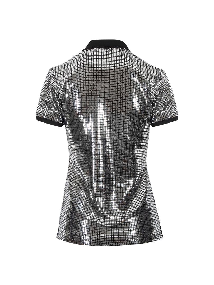 KOSTIKEM Sequined Polo T-Shirt