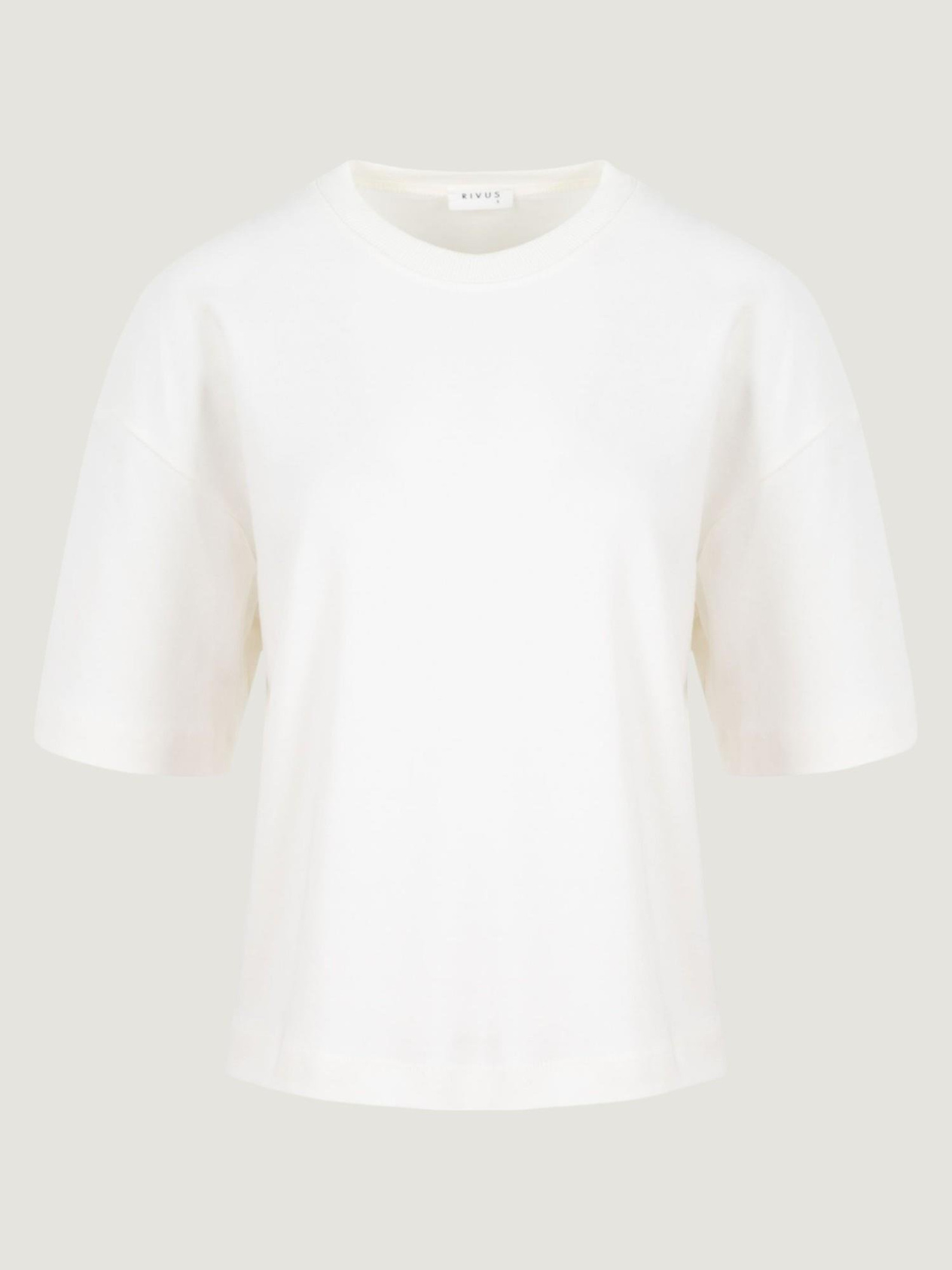 Ribana Yaka Detaylı Kısa Kol VatkalıT-Shirt - Beyaz T-shirt Modelleri