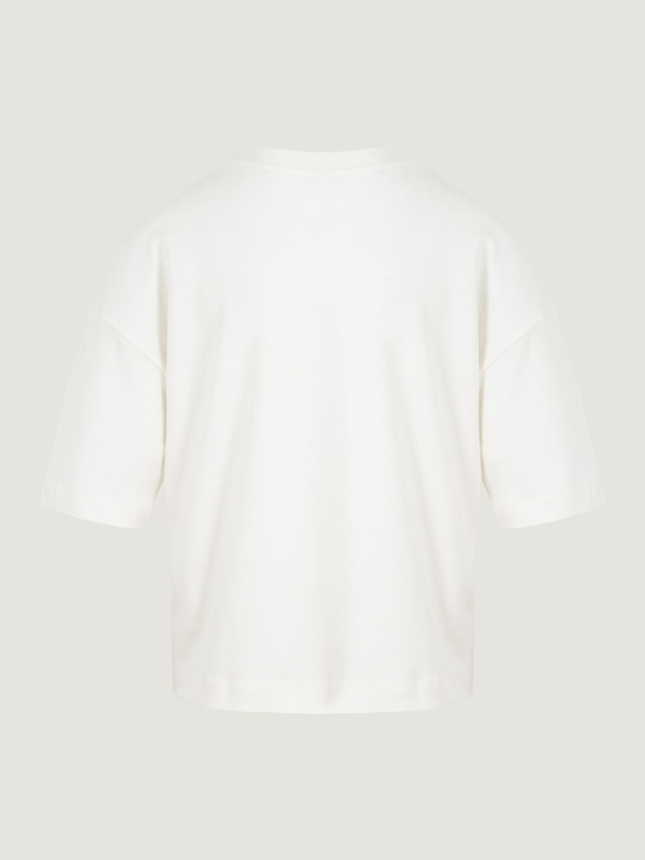 Ribana Yaka Detaylı Kısa Kol VatkalıT-Shirt - Beyaz T-shirt Modelleri