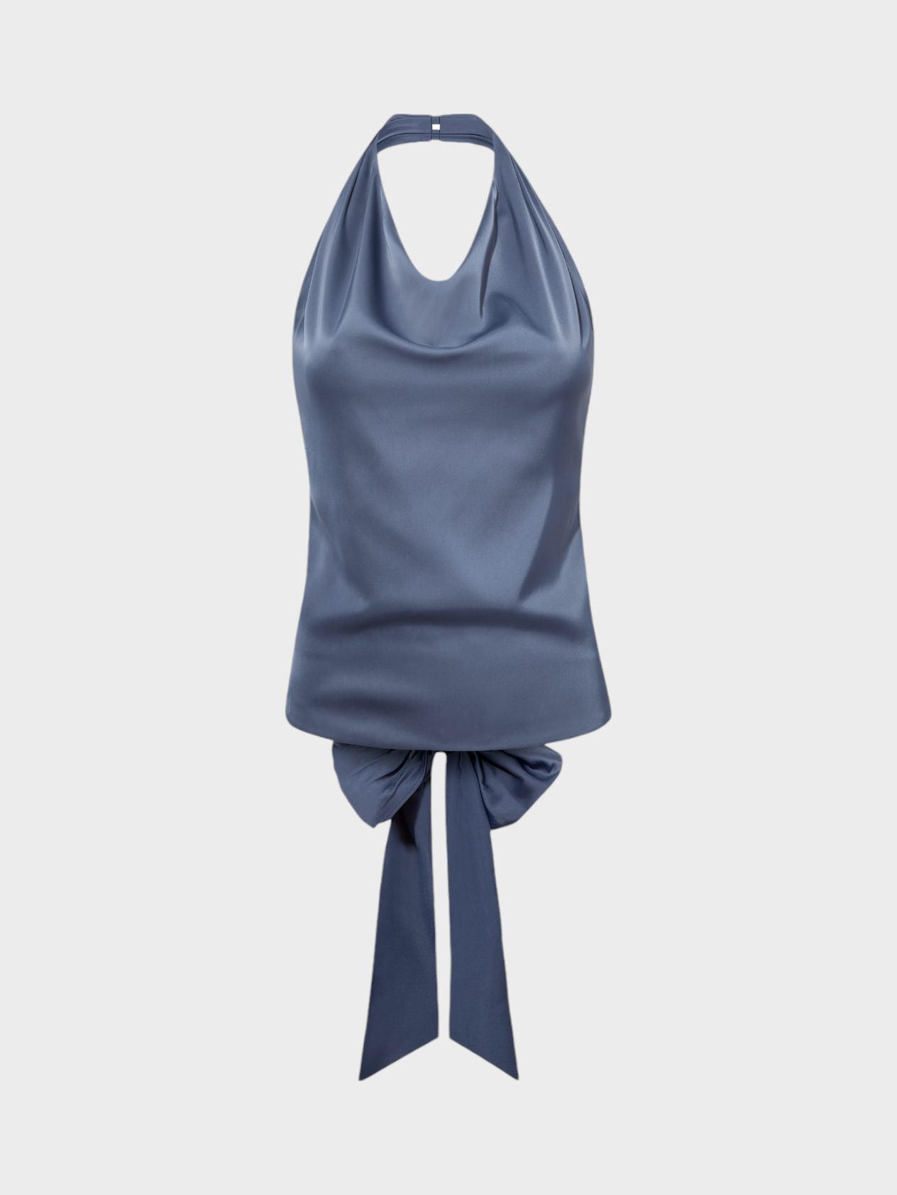 Back Cut-Out Buttoned Neck Elegant Blouse with Back Tie Detail Bluz Modelleri