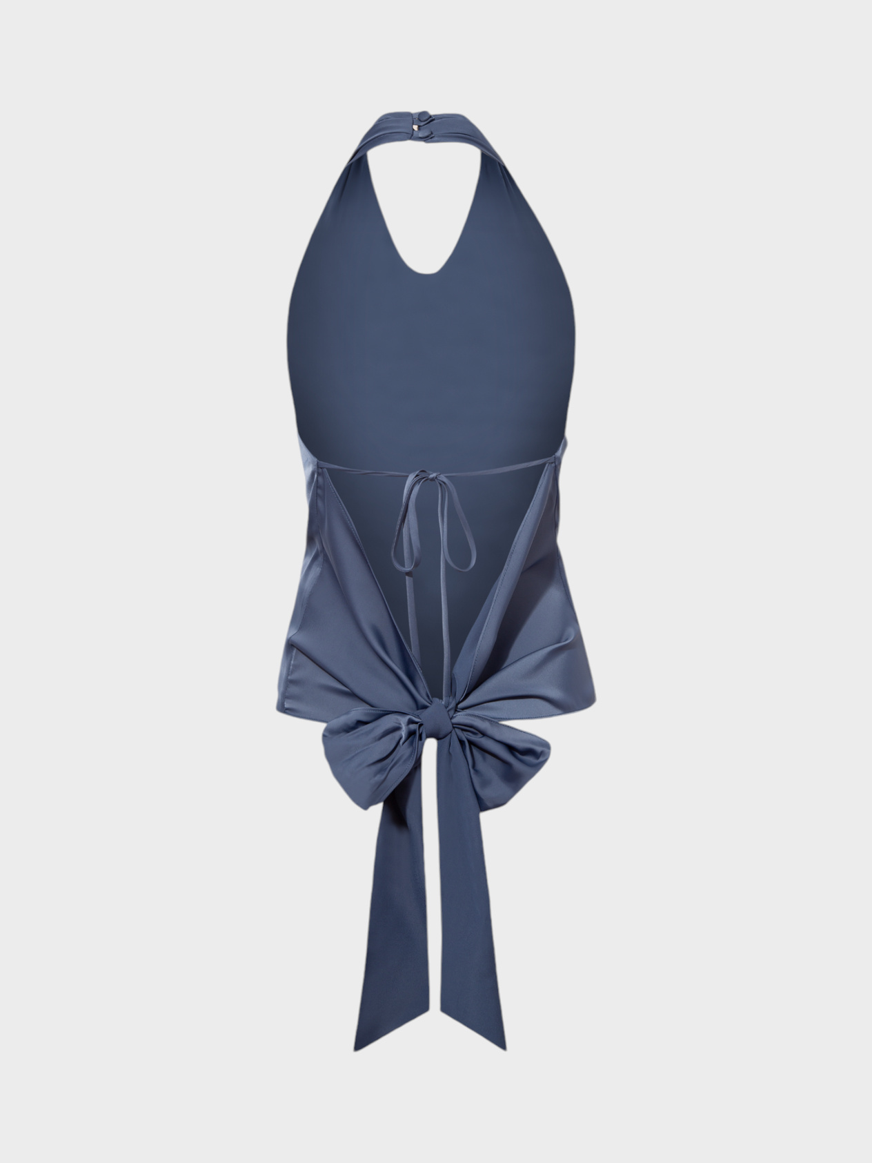 Back Cut-Out Buttoned Neck Elegant Blouse with Back Tie Detail Bluz Modelleri