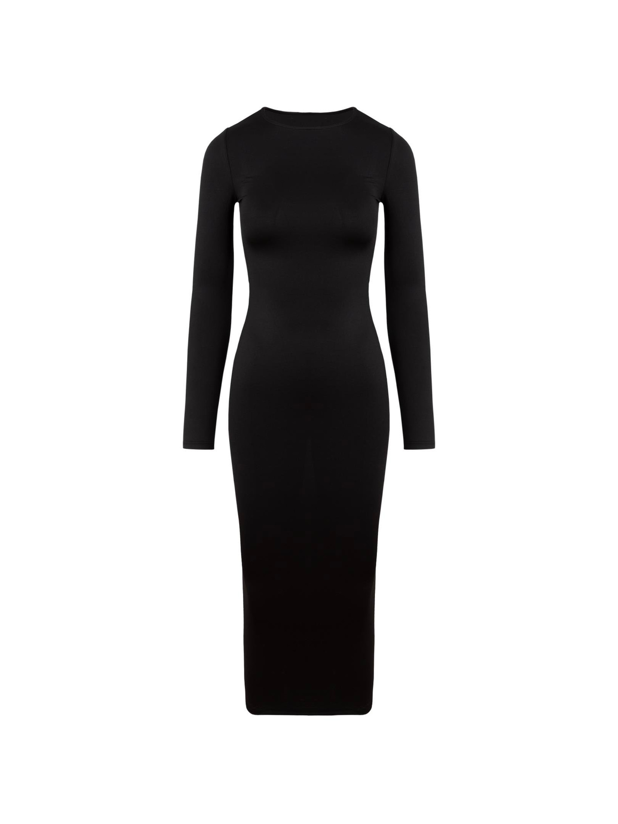 Back Window Detail Long Sleeve Maxi Dress - Black Dress Modelleri