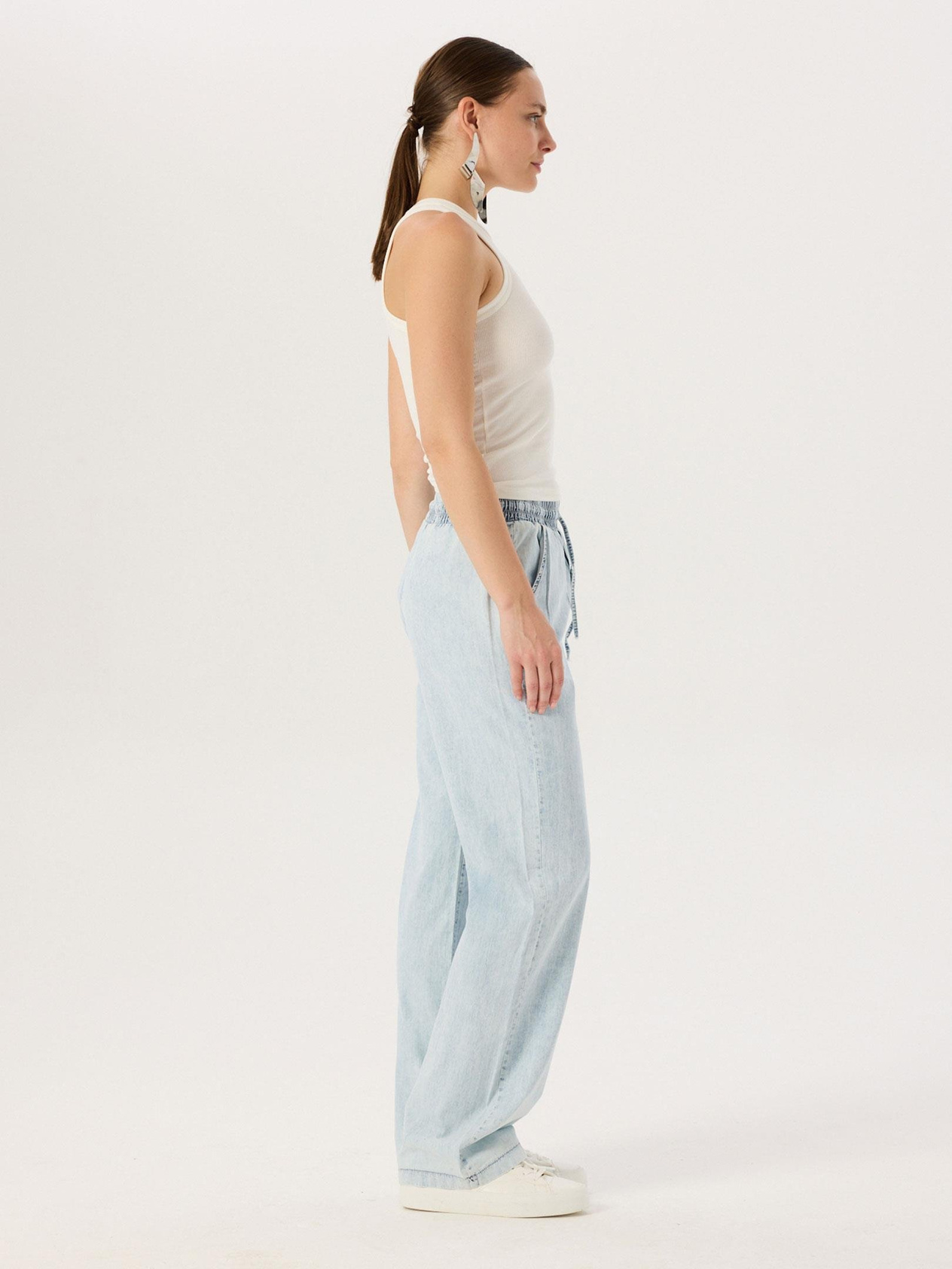 Straight Fit Tensel Jean Pantolon - Light Indigo Pantolon Modelleri