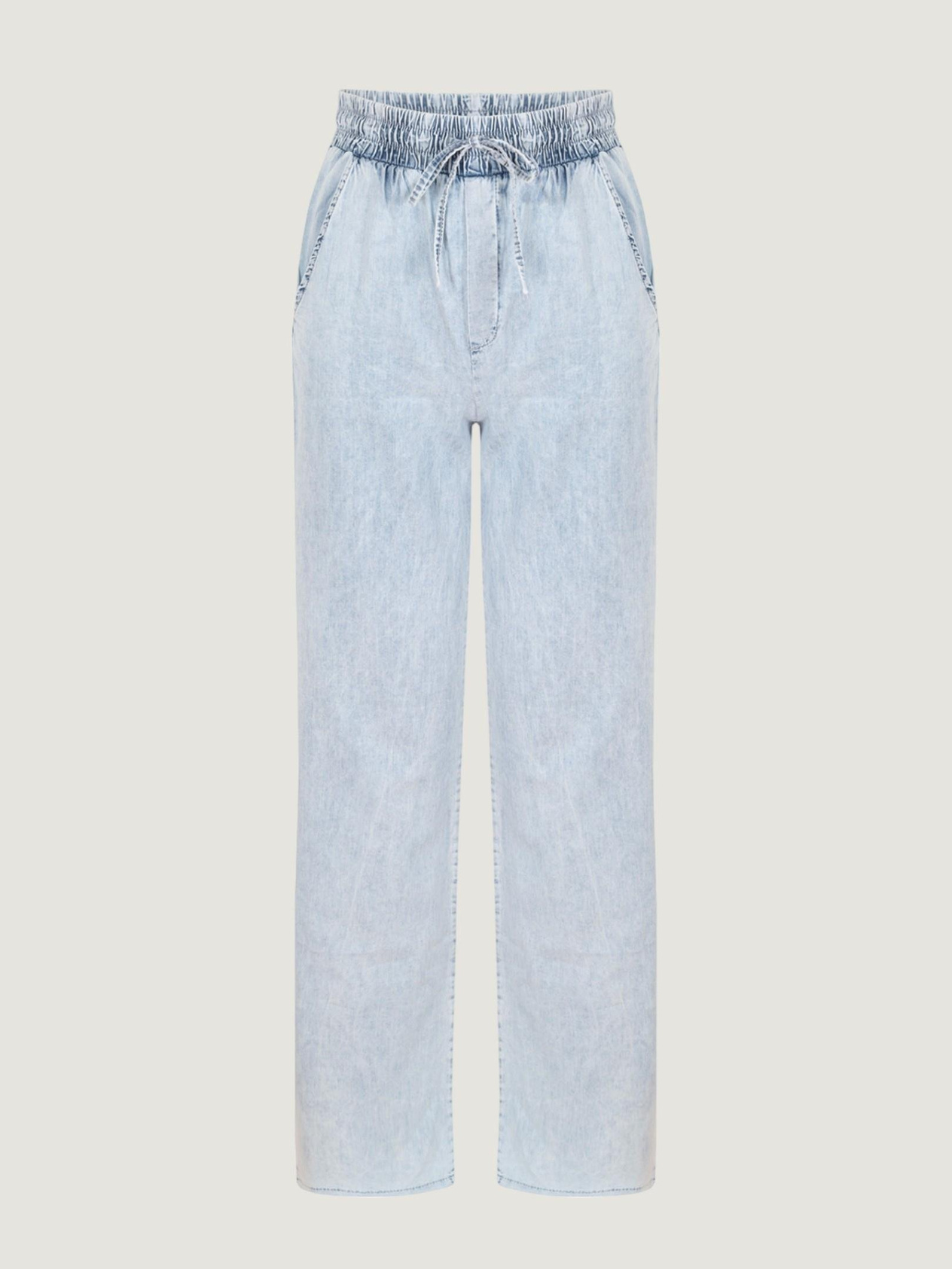 Straight Fit Tensel Jean Pantolon - Light Indigo Pantolon Modelleri