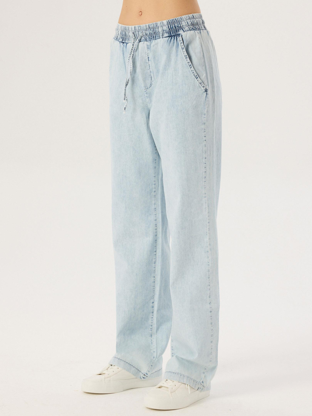 Straight Fit Tensel Jean Pantolon - Light Indigo Pantolon Modelleri