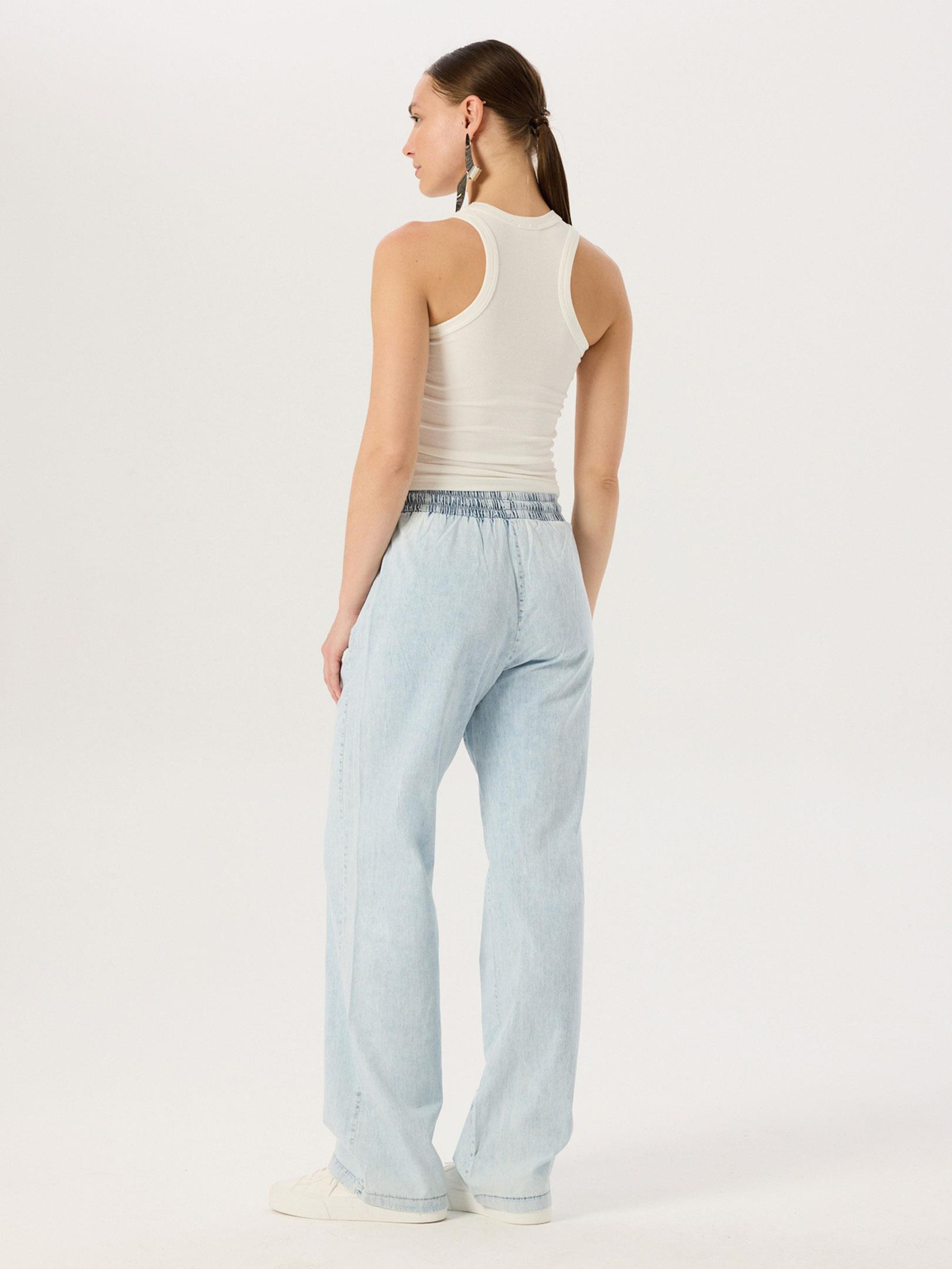Straight Fit Tensel Jean Pantolon - Light Indigo Pantolon Modelleri