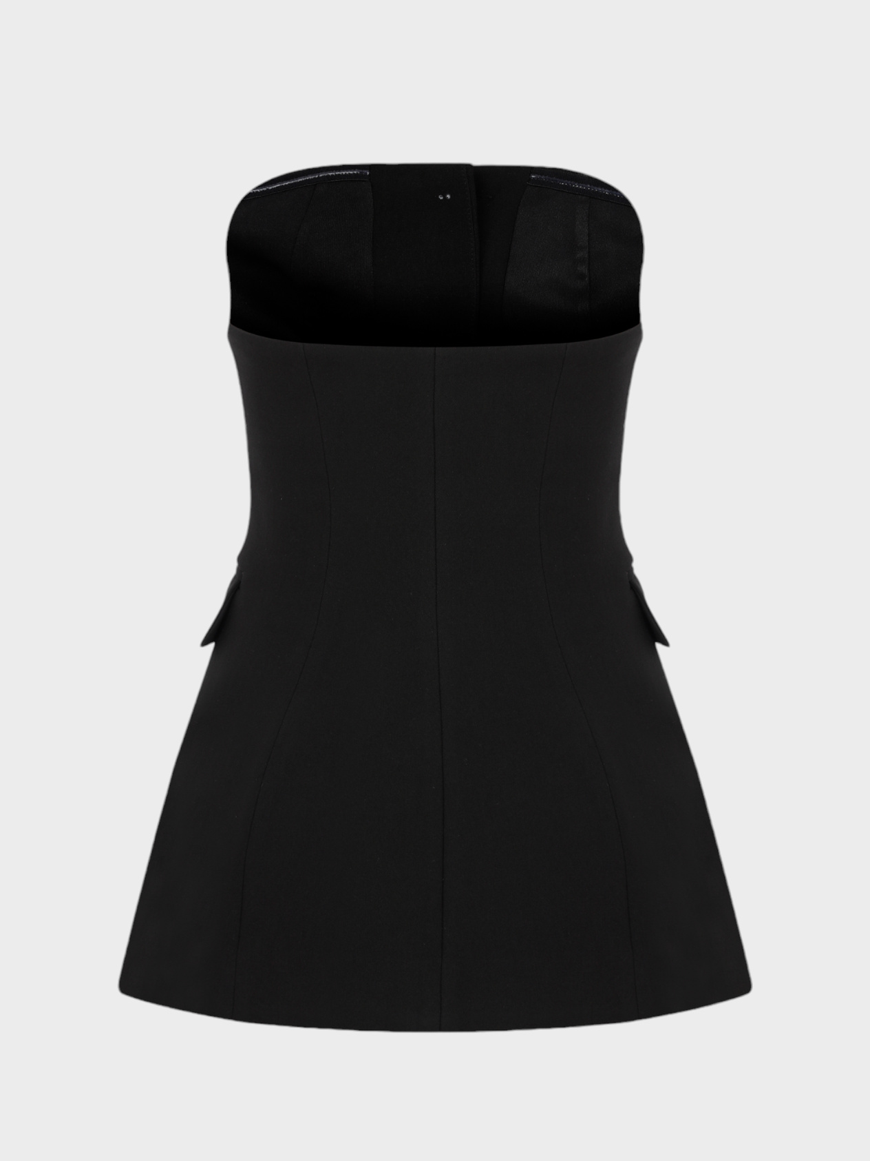 Strapless Front Decorative Button Bustier Bluz Modelleri