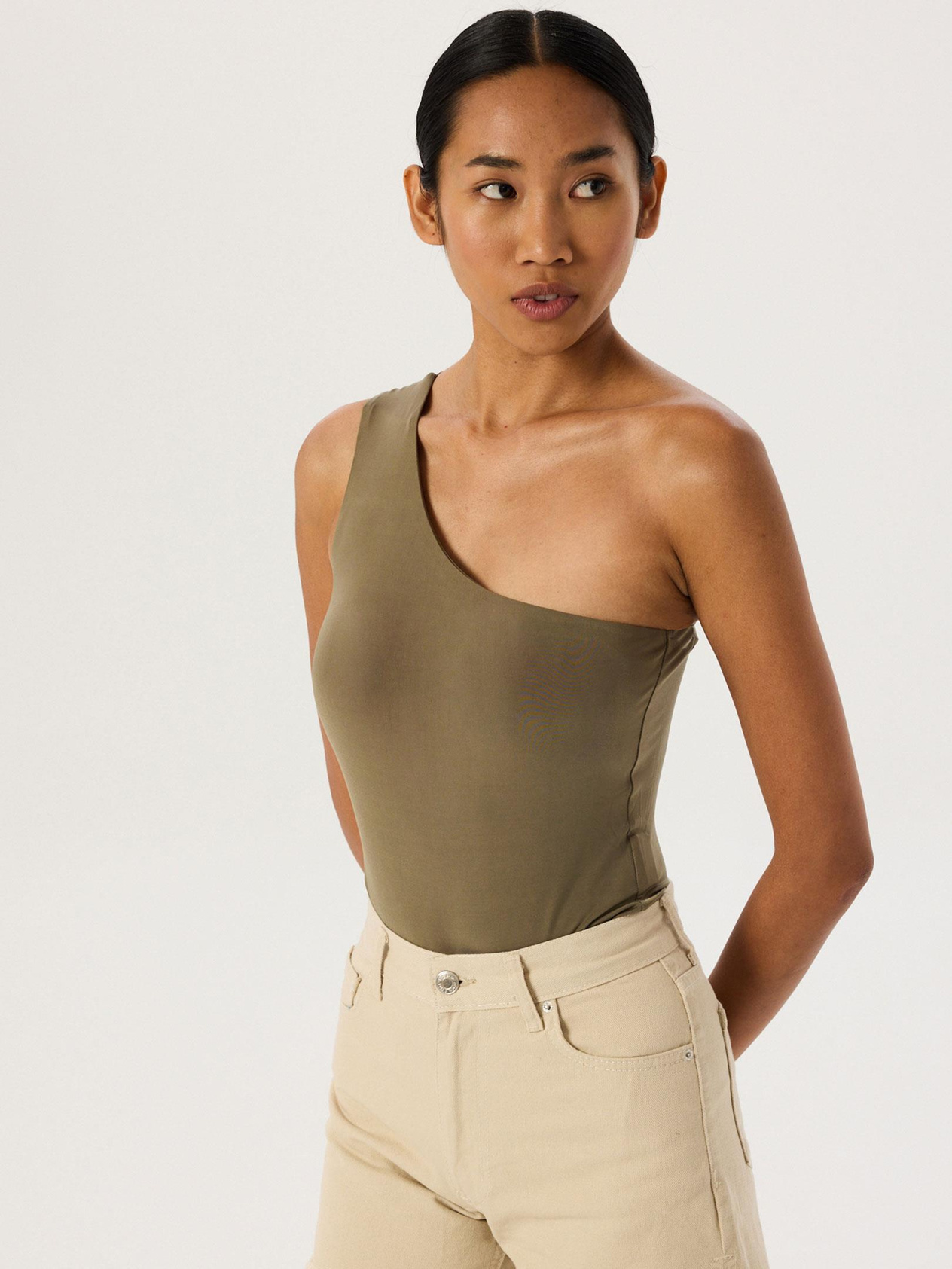 One Shoulder Body - Khaki Body & Blouse Modelleri