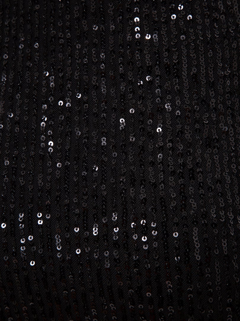 ARTERIT Draped Sequined Skirt With Side Slits