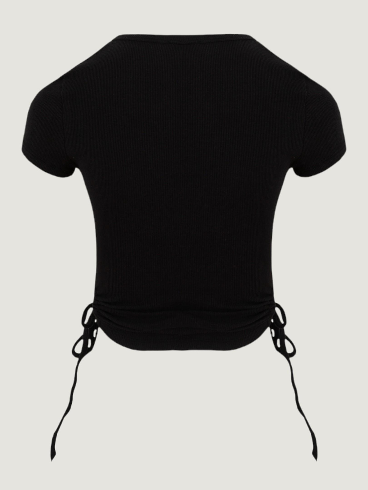 Side Ruched Short Sleeve Body - Black Body & Blouse Modelleri