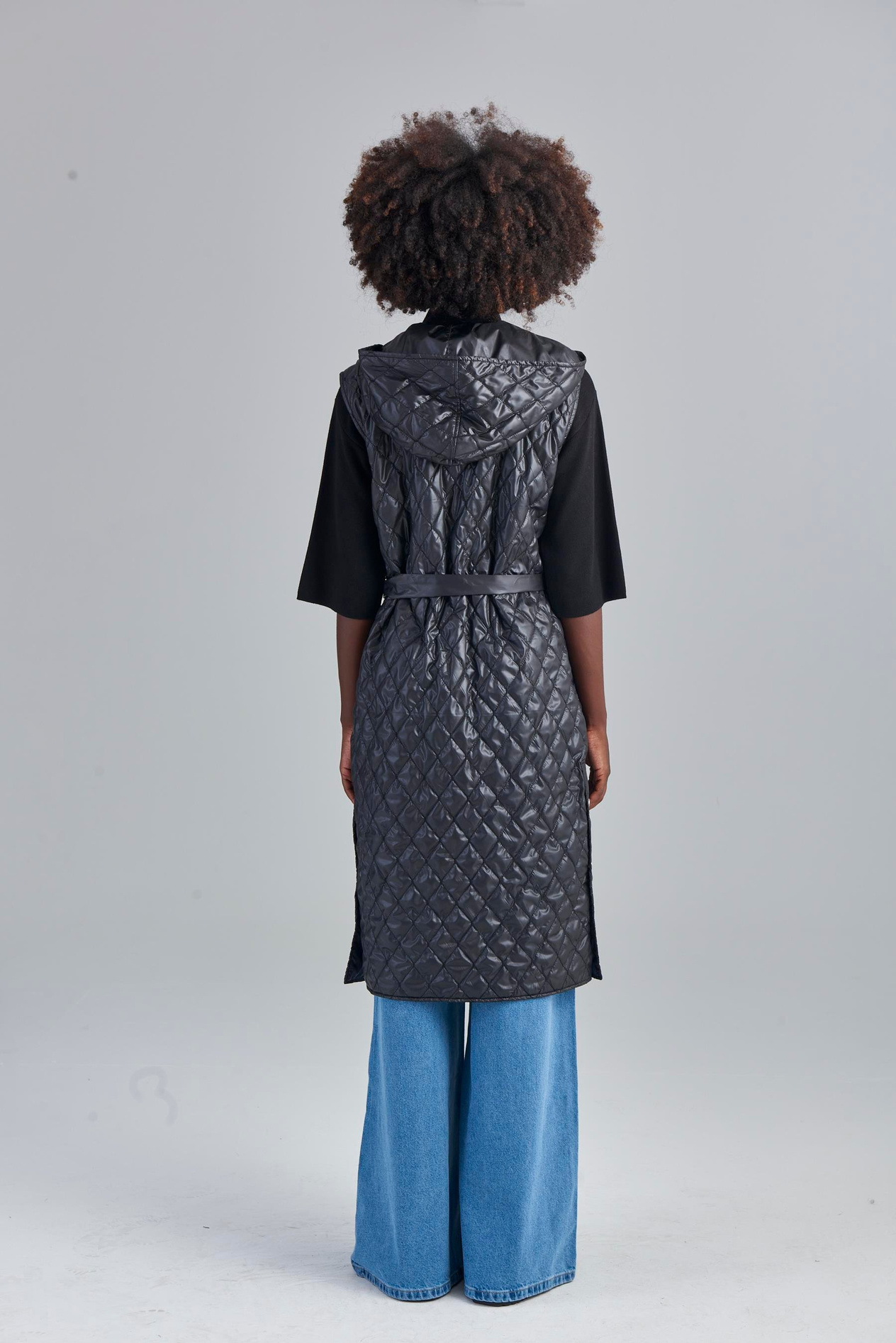 Quilted Vest With Snaps - Black Waistcoat Modelleri