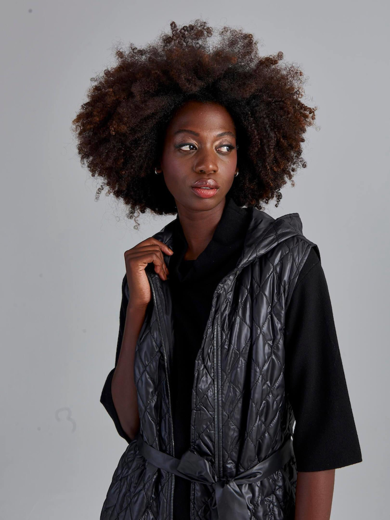 Quilted Vest With Snaps - Black Waistcoat Modelleri