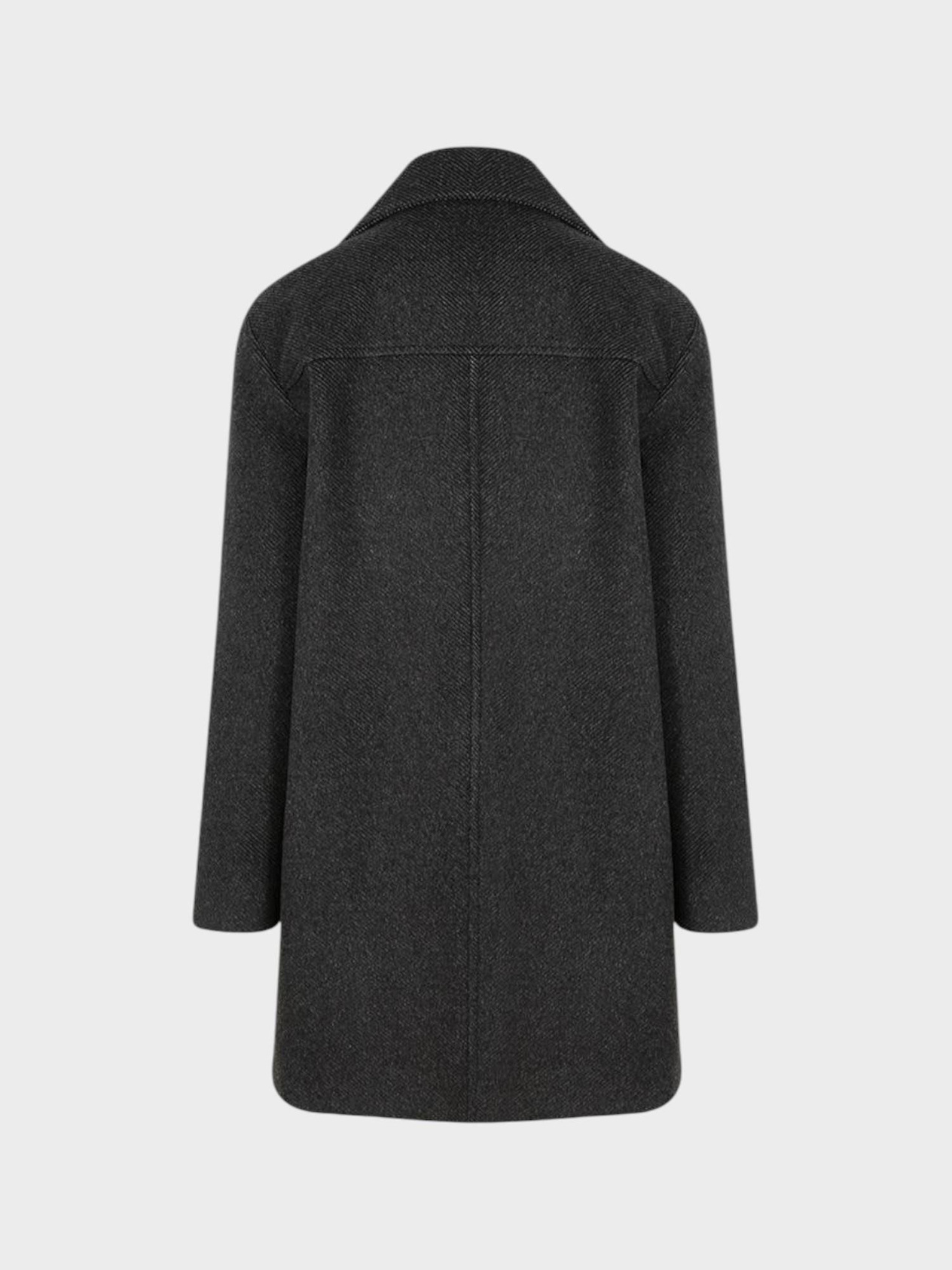 Wool Blend Peacoat - Anthracite Coat & Tench Coat Modelleri