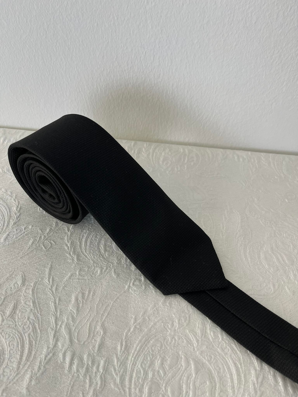 APT PRESTIGE Erkek Siyah Armürlü Kravat
