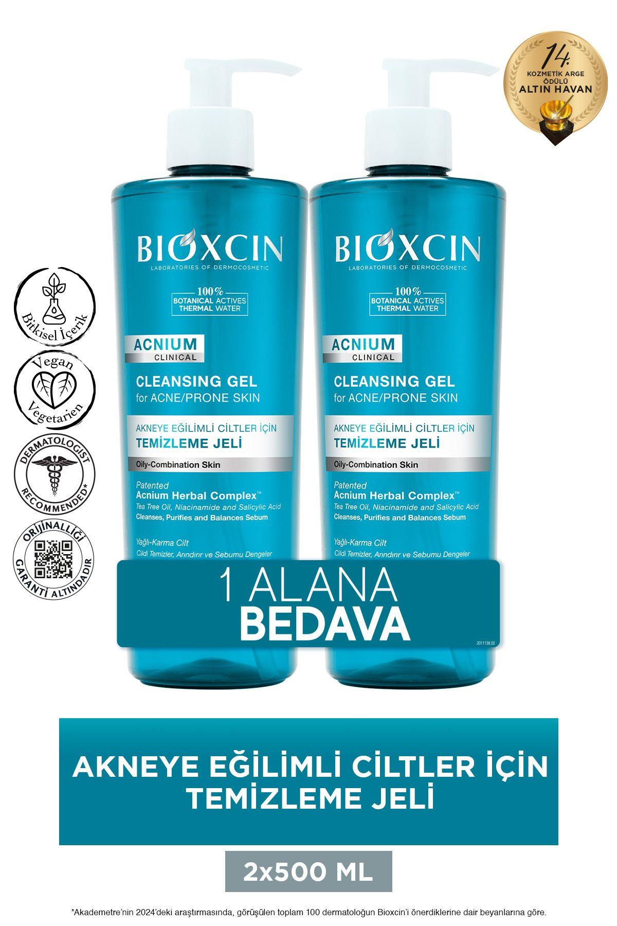 BioxcinAcnium Sebum Dengeleyici Yüz Yıkama Jeli 500ml 1 Alana 1 Hediye