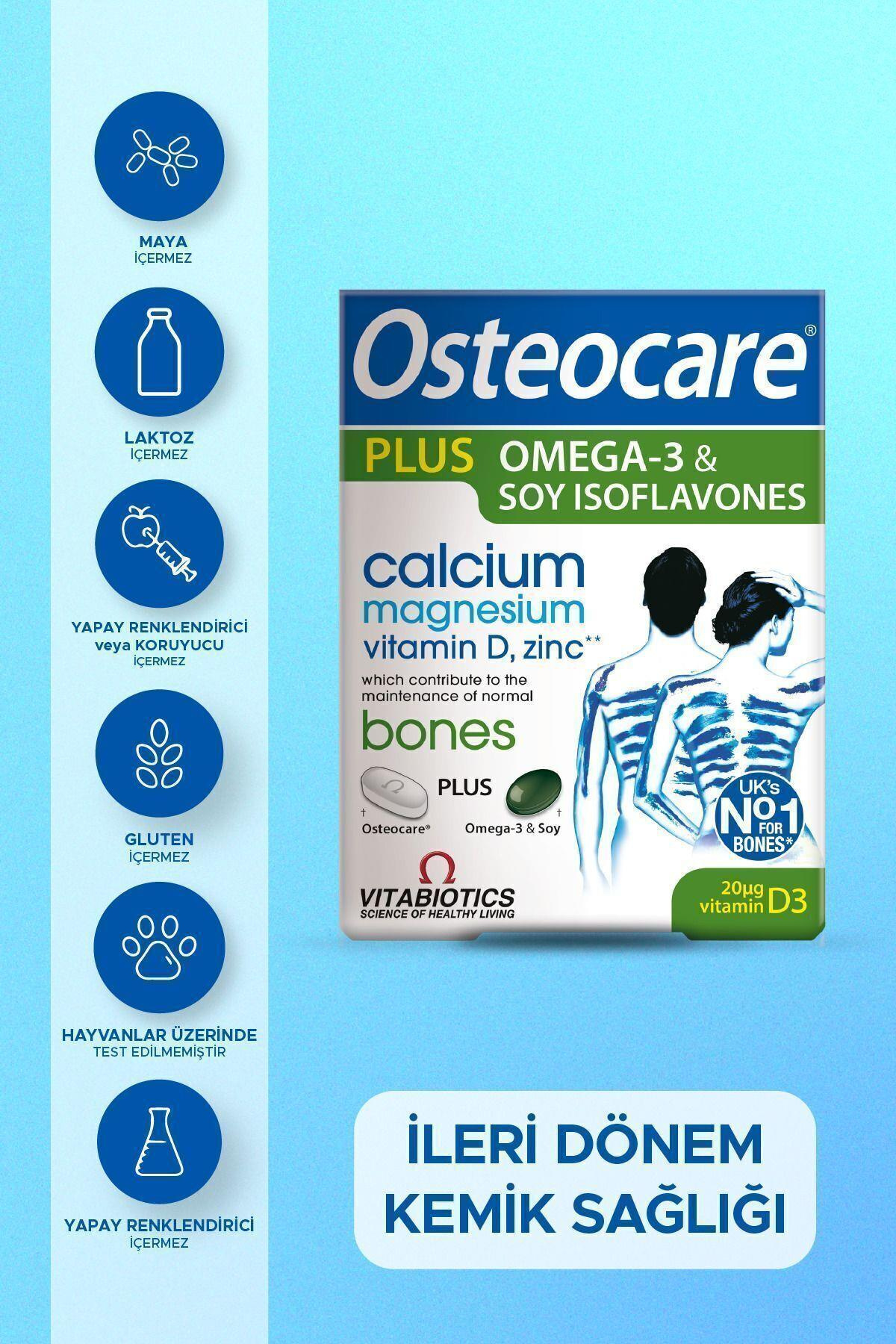 Plus Omega-3, Kalsiyum,Magnezyum,D ve C Vitamini İçeren Kemik Sağlığı Vitamini 56 Tablet-28 Kapsül