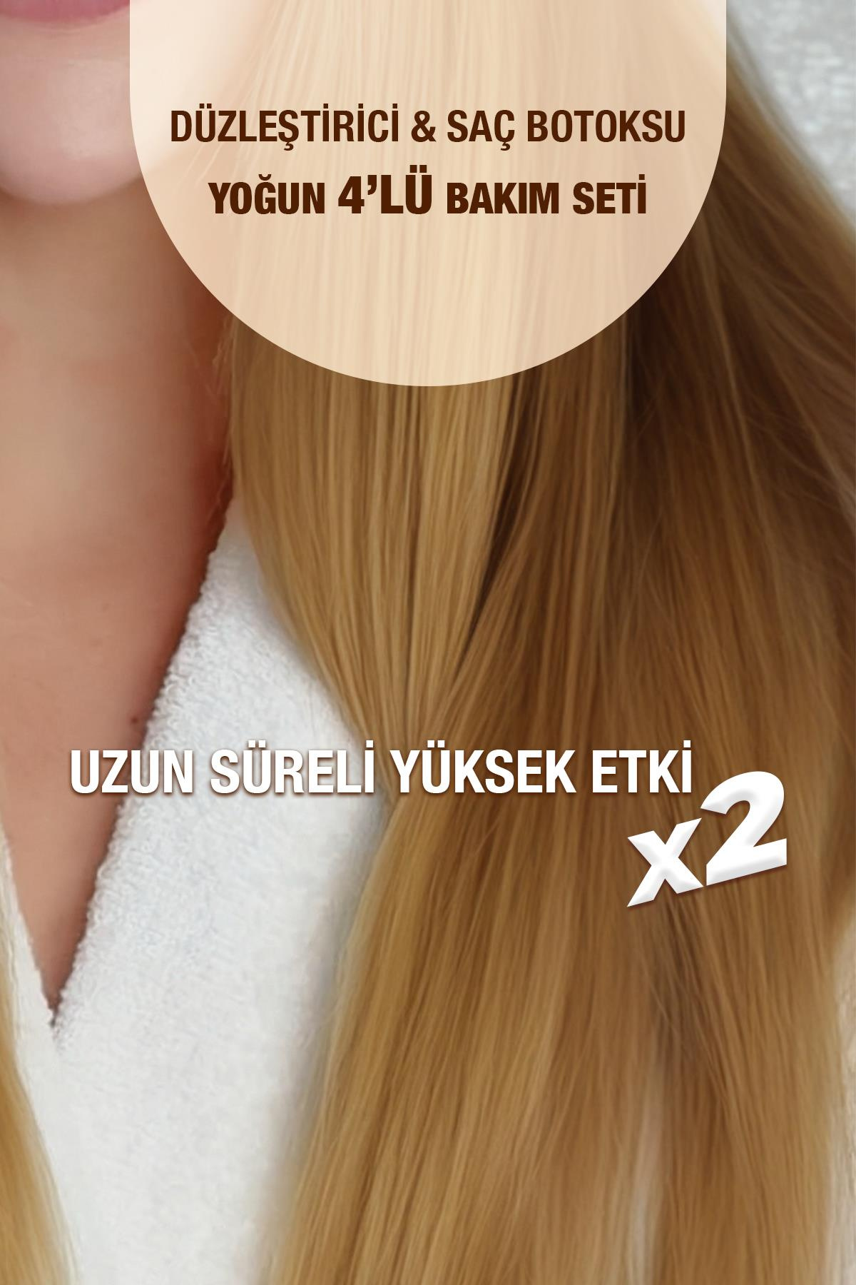 4lü Besleyici ve Onarıcı Saç Bakım Seti Tuzsuz Şampuan, Saç Bakım Spreyi, Bakım Maskesi, Bakım Kremi
